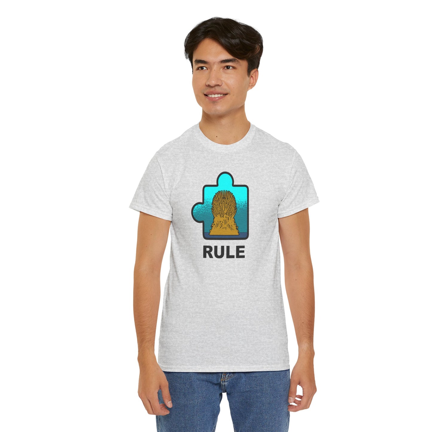 Throne Puzzle Piece T-Shirt – ‘Rule’ Graphic Tee – Unisex Heavy Cotton Shirt