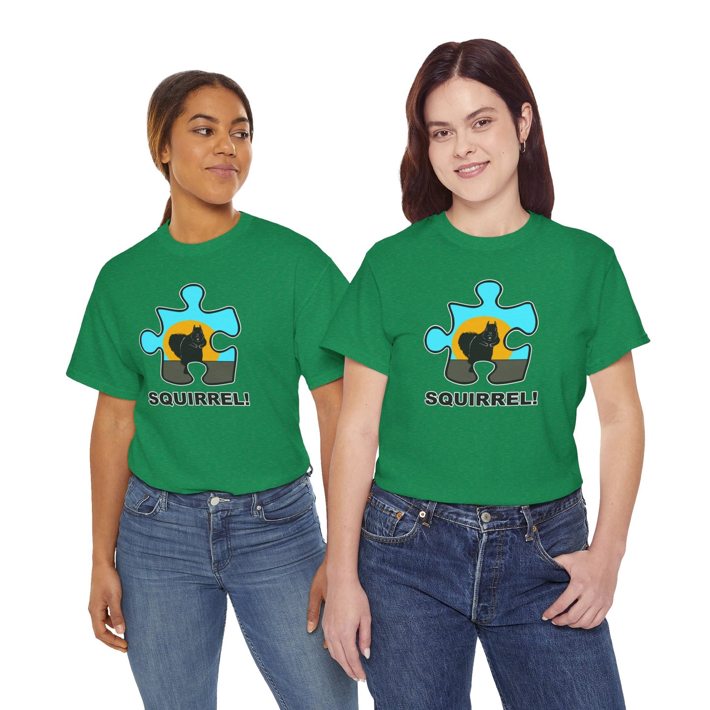 Squirrel Puzzle Piece T-Shirt – Fun Wildlife Graphic Tee – Unisex Heavy Cotton Shirt