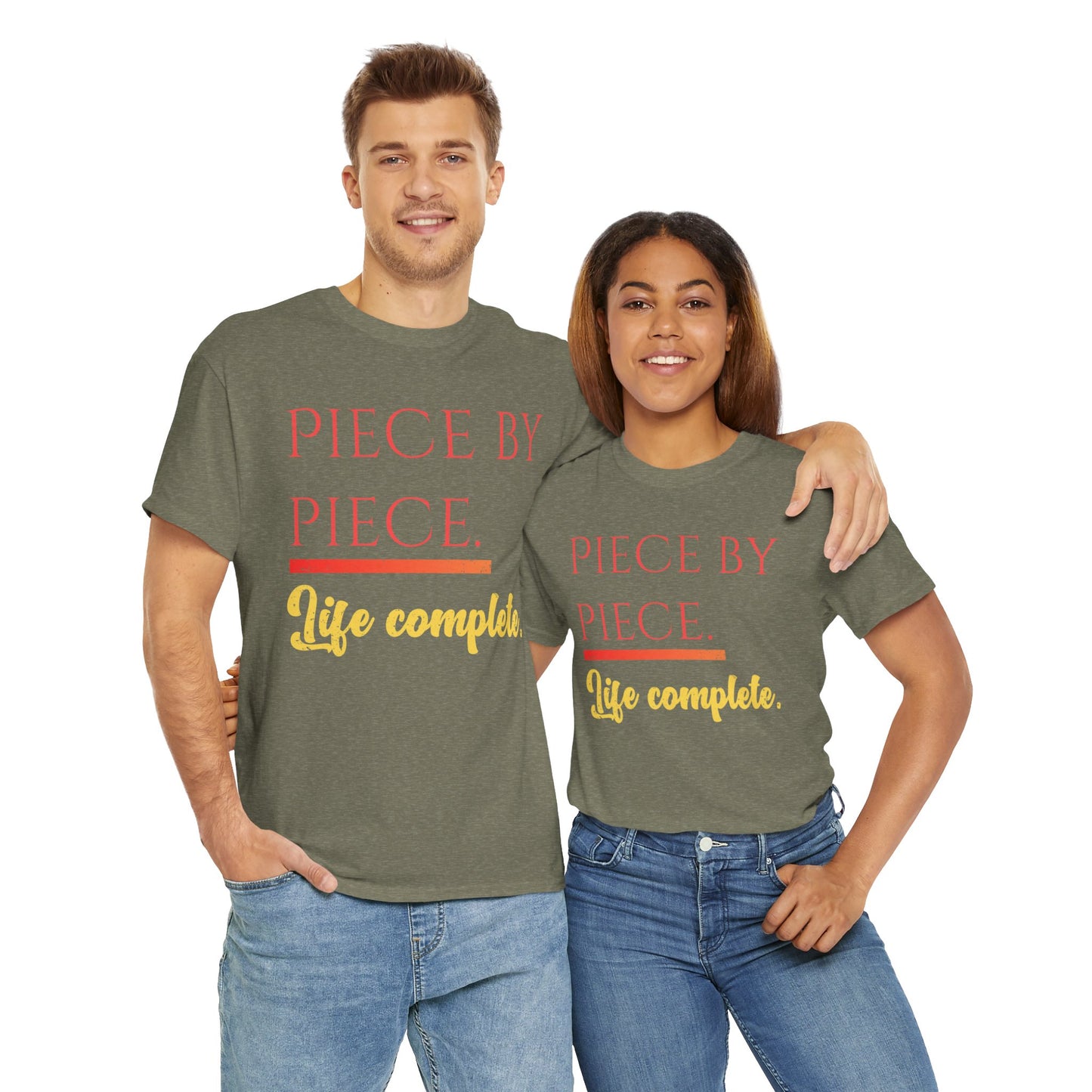 Piece by Piece Distressed T-Shirt – Life Complete Graphic Tee by Trash Cat Tee's