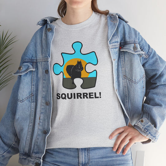 Squirrel Puzzle Piece T-Shirt – Fun Wildlife Graphic Tee – Unisex Heavy Cotton Shirt