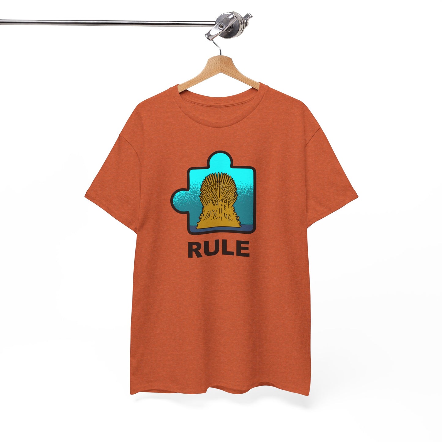 Throne Puzzle Piece T-Shirt – ‘Rule’ Graphic Tee – Unisex Heavy Cotton Shirt