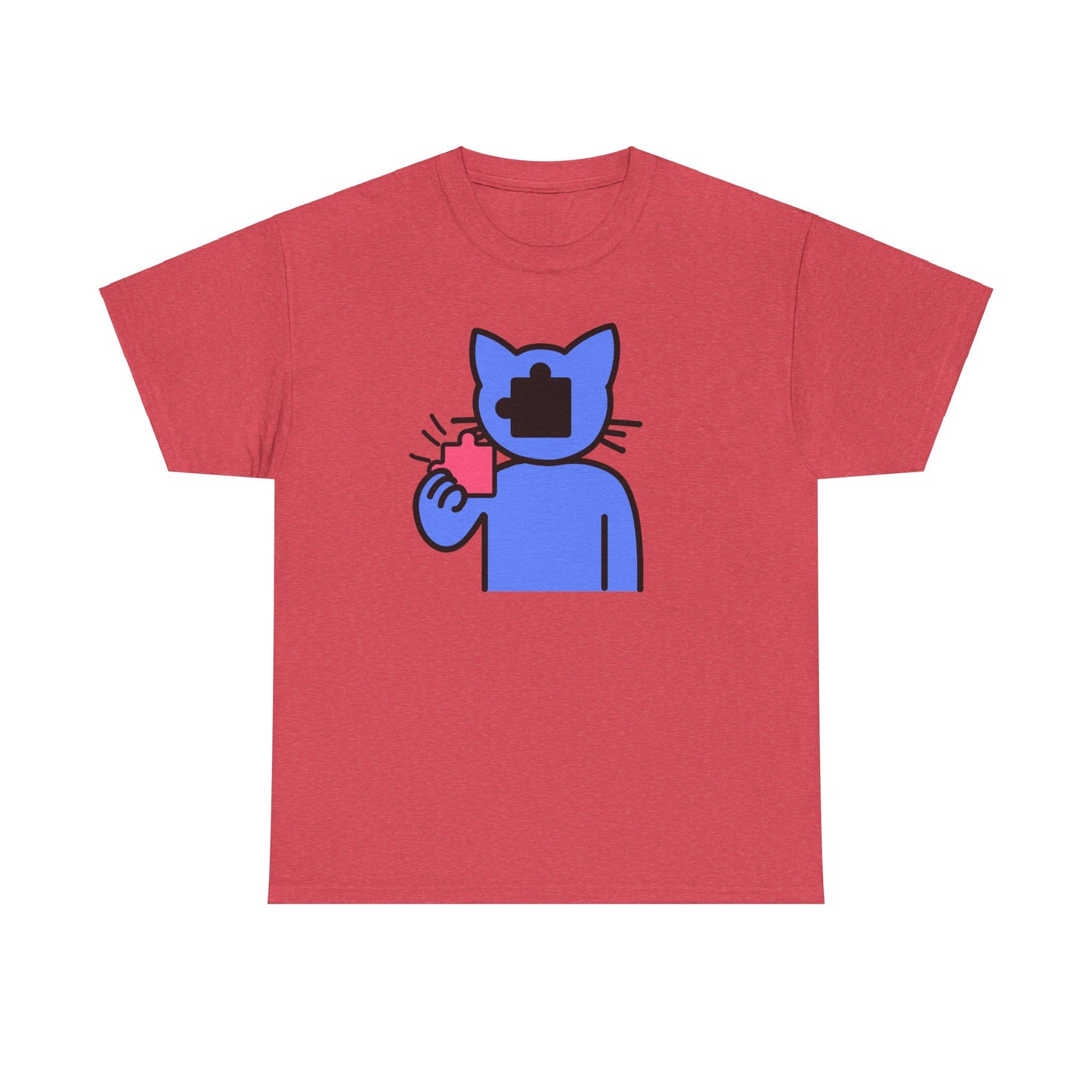 Cat Puzzle Piece T-Shirt – Life’s Journey Graphic Tee – Unisex Heavy Cotton Shirt – Find Your Missing Piece