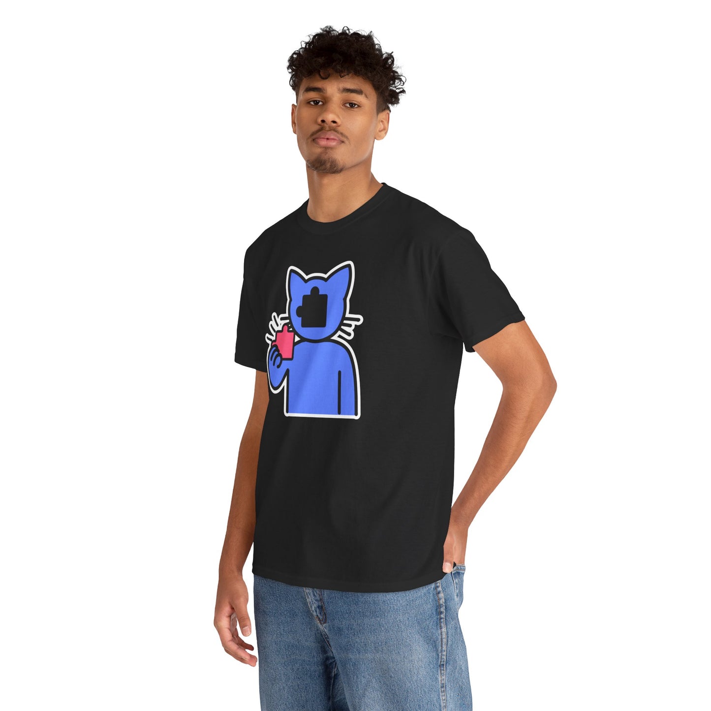 Cat Puzzle Piece T-Shirt – Life’s Journey Graphic Tee – Unisex Heavy Cotton Shirt – Find Your Missing Piece