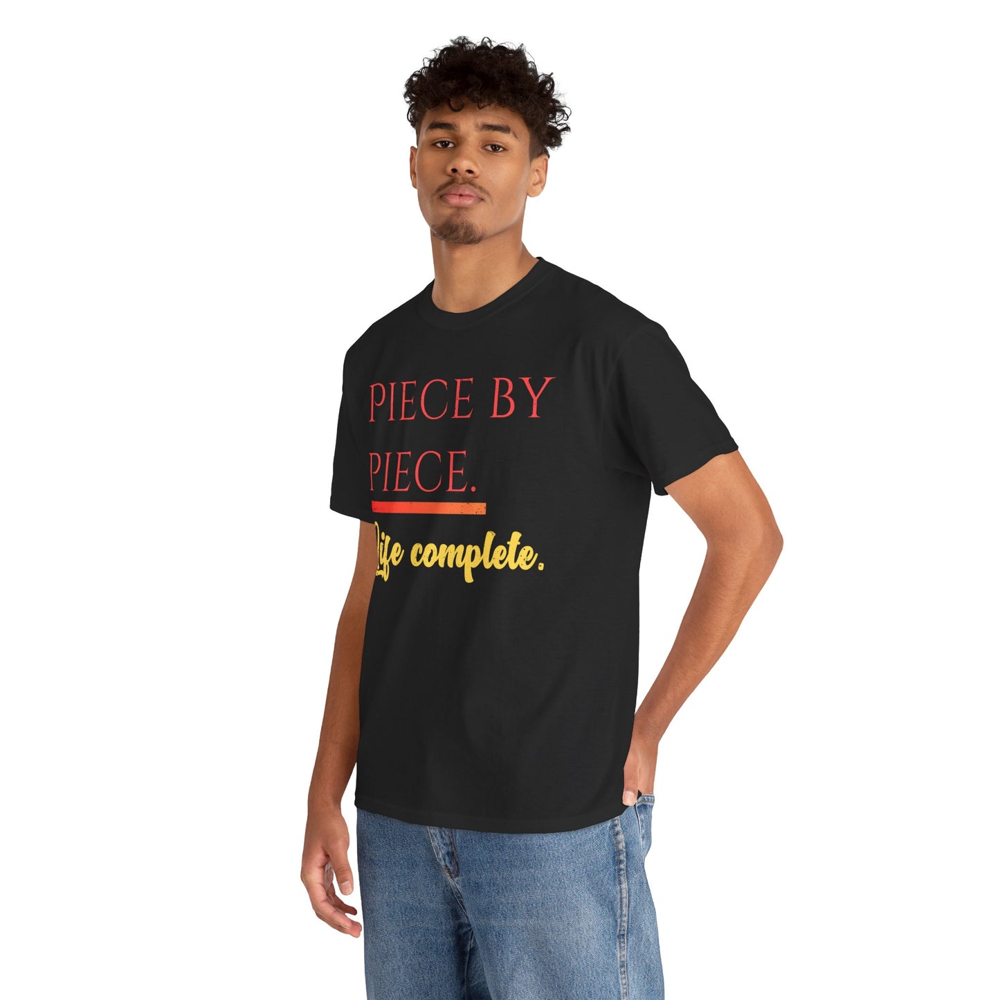 Piece by Piece Distressed T-Shirt – Life Complete Graphic Tee by Trash Cat Tee's