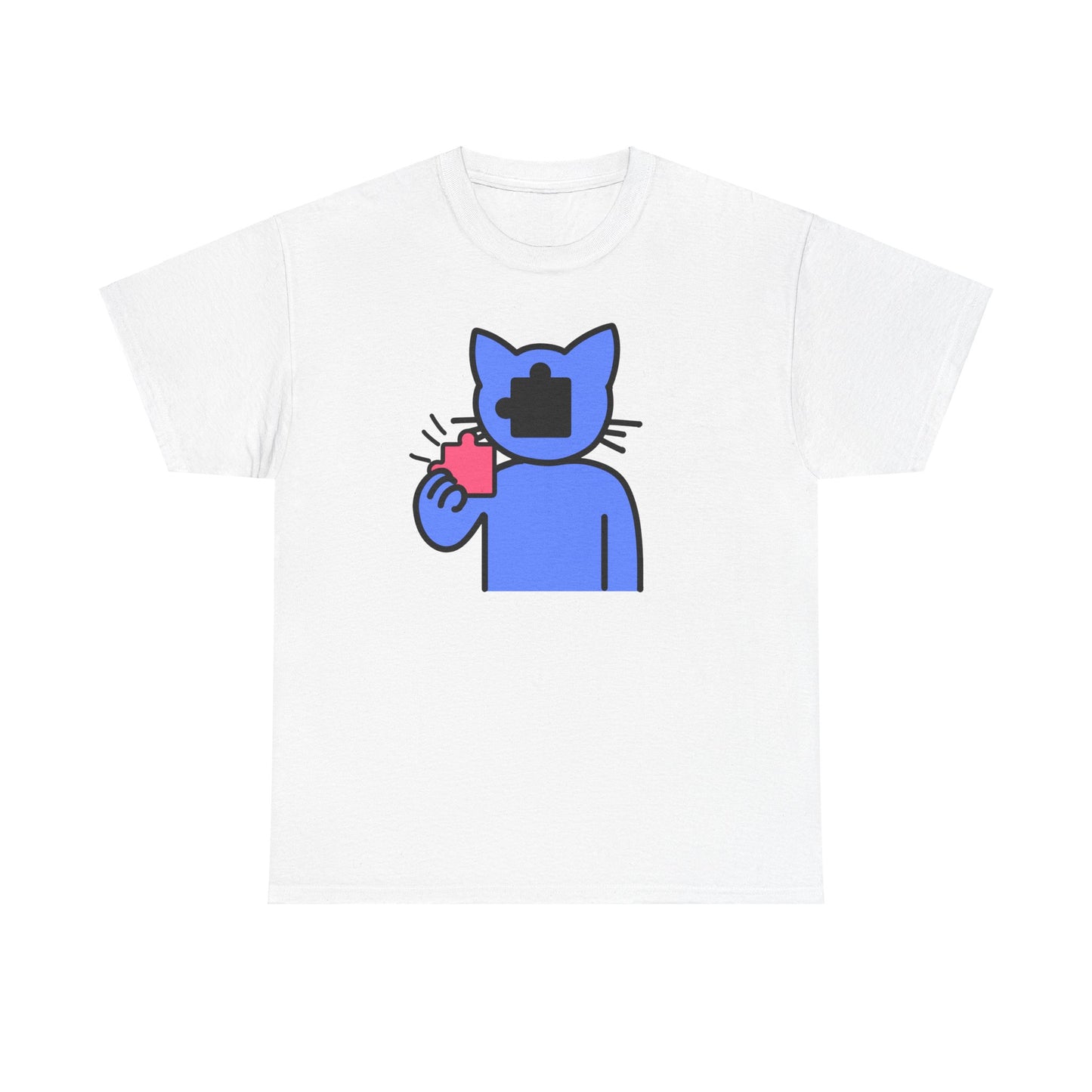 Cat Puzzle Piece T-Shirt – Life’s Journey Graphic Tee – Unisex Heavy Cotton Shirt – Find Your Missing Piece