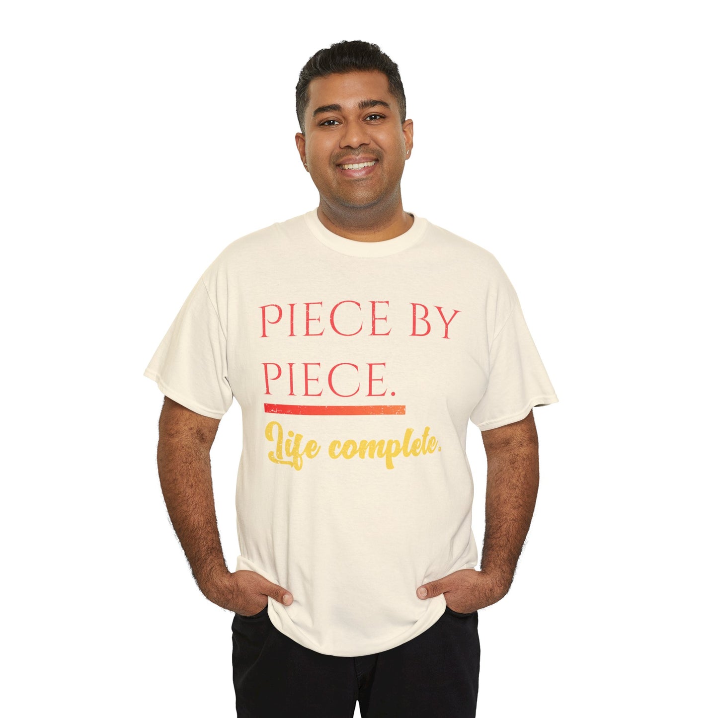 Piece by Piece Distressed T-Shirt – Life Complete Graphic Tee by Trash Cat Tee's