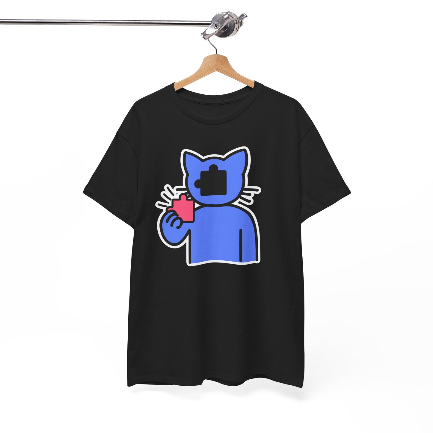 Cat Puzzle Piece T-Shirt – Life’s Journey Graphic Tee – Unisex Heavy Cotton Shirt – Find Your Missing Piece