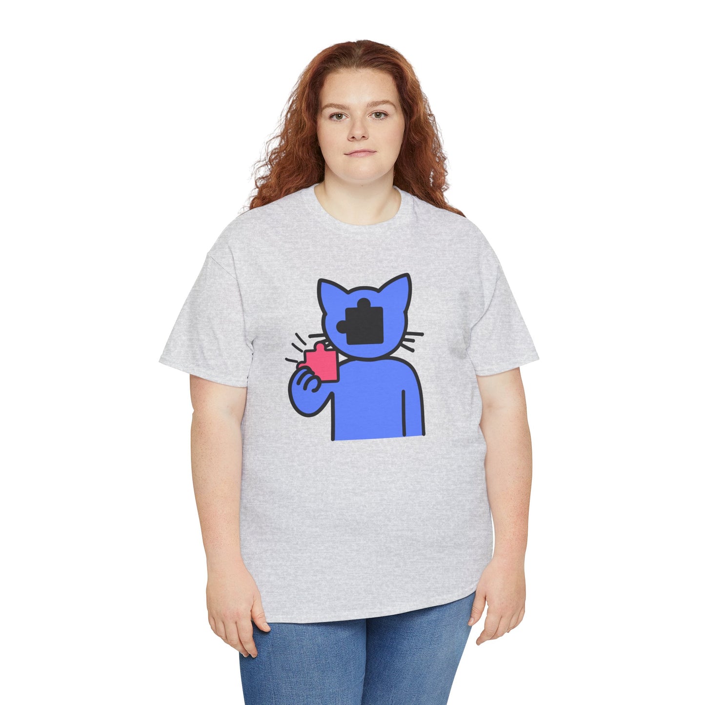 Cat Puzzle Piece T-Shirt – Life’s Journey Graphic Tee – Unisex Heavy Cotton Shirt – Find Your Missing Piece