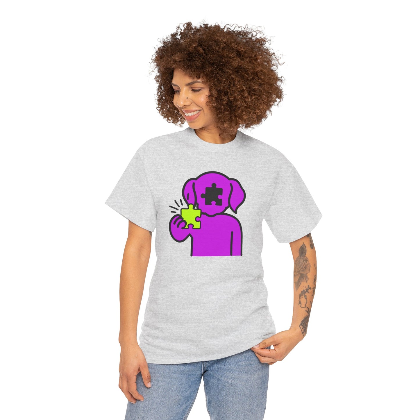 Dog Puzzle Piece T-Shirt – Life’s Journey Graphic Tee – Unisex Heavy Cotton Shirt – Find Your Missing Piece