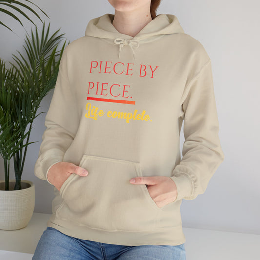 Piece by Piece Pullover Hoodie – Life Complete Distressed Sweatshirt