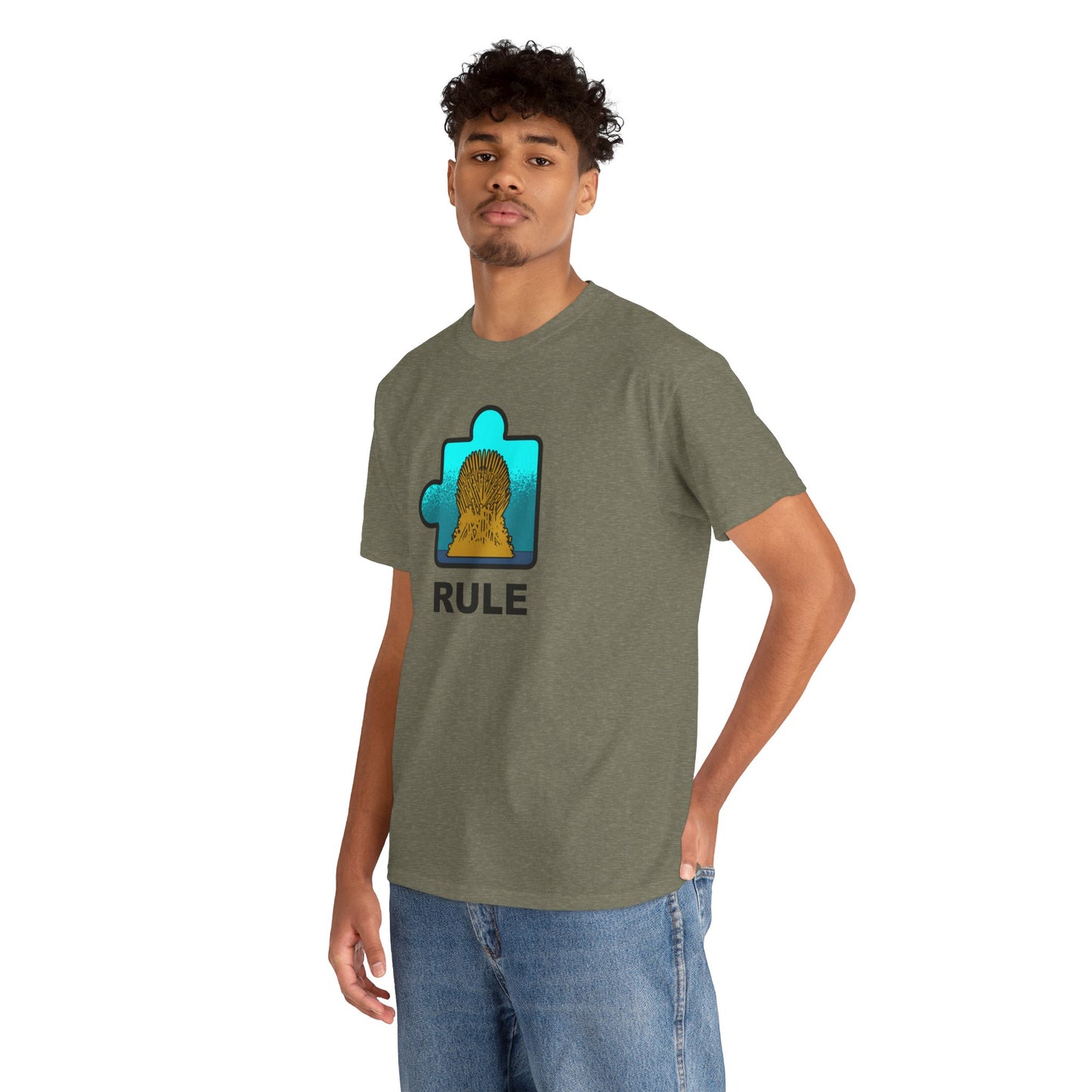 Throne Puzzle Piece T-Shirt – ‘Rule’ Graphic Tee – Unisex Heavy Cotton Shirt