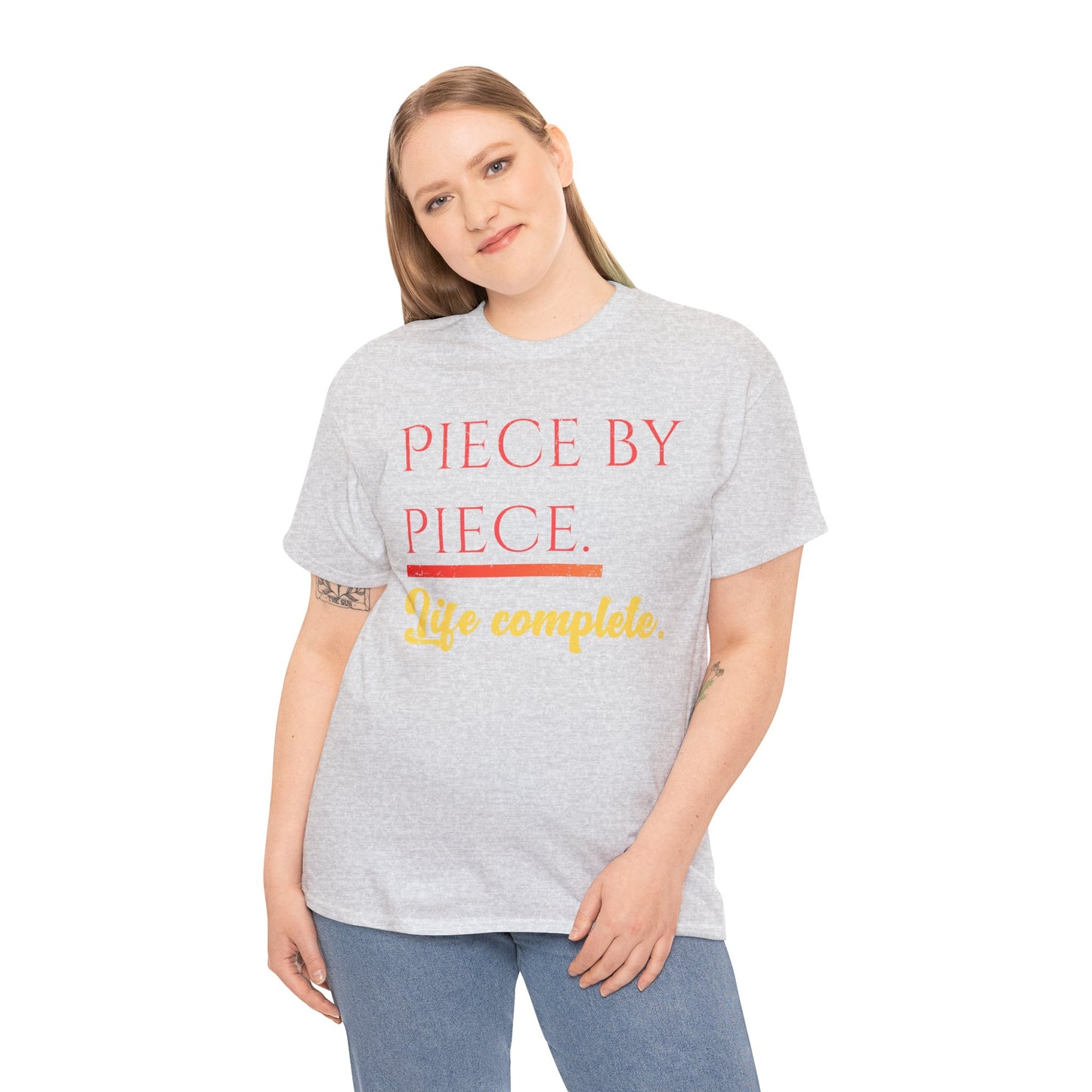 Piece by Piece Distressed T-Shirt – Life Complete Graphic Tee by Trash Cat Tee's