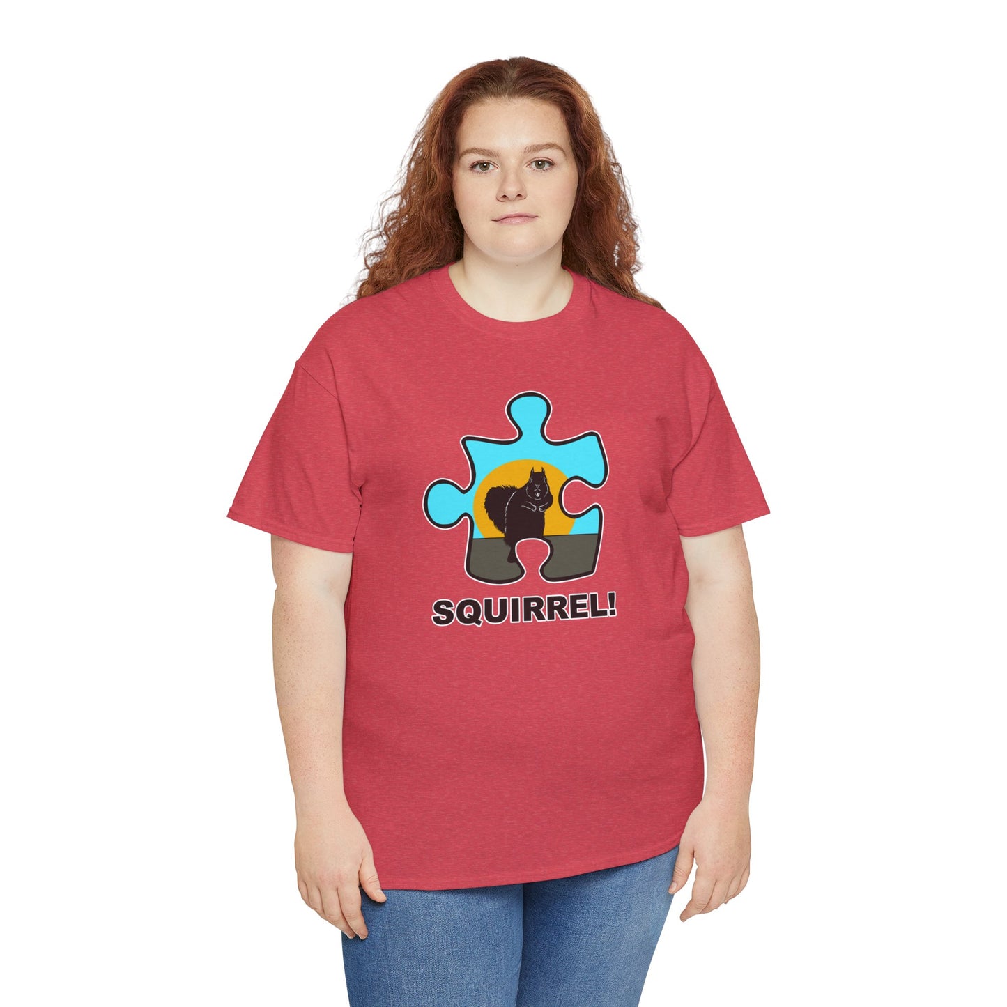 Squirrel Puzzle Piece T-Shirt – Fun Wildlife Graphic Tee – Unisex Heavy Cotton Shirt