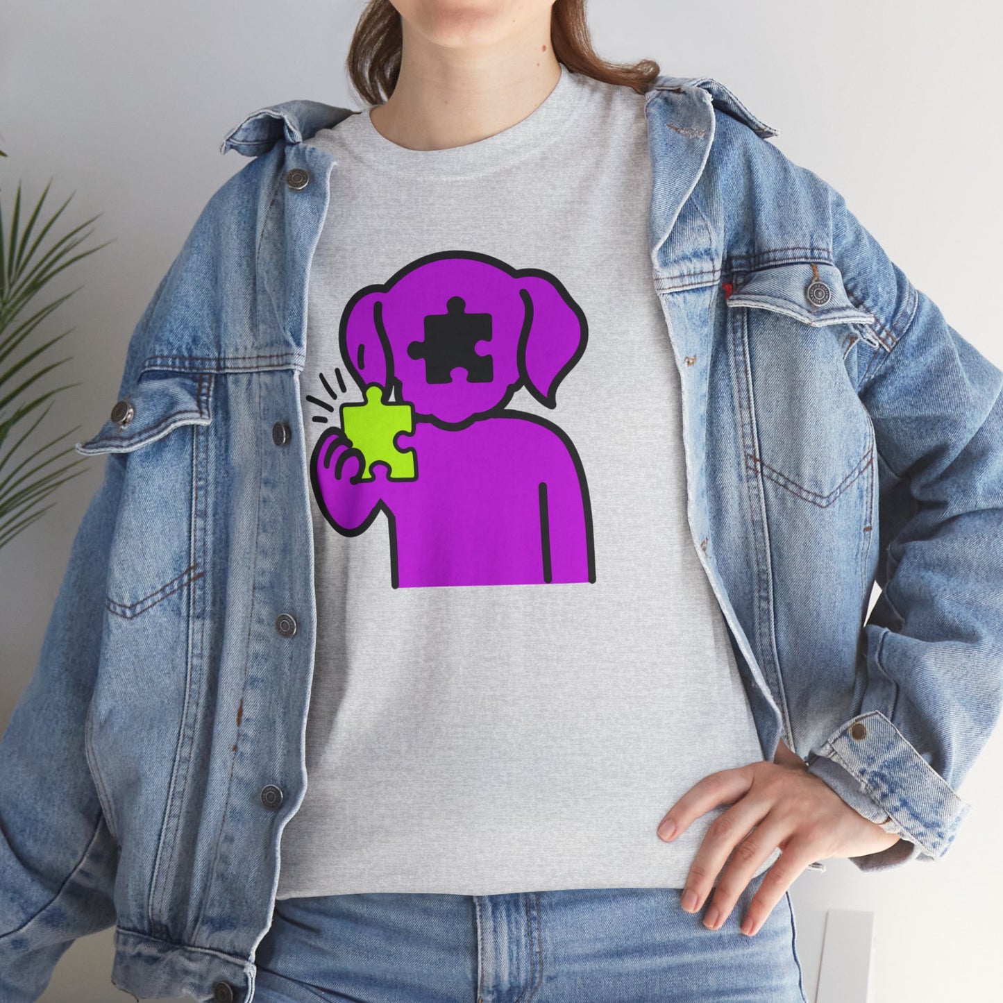 Dog Puzzle Piece T-Shirt – Life’s Journey Graphic Tee – Unisex Heavy Cotton Shirt – Find Your Missing Piece