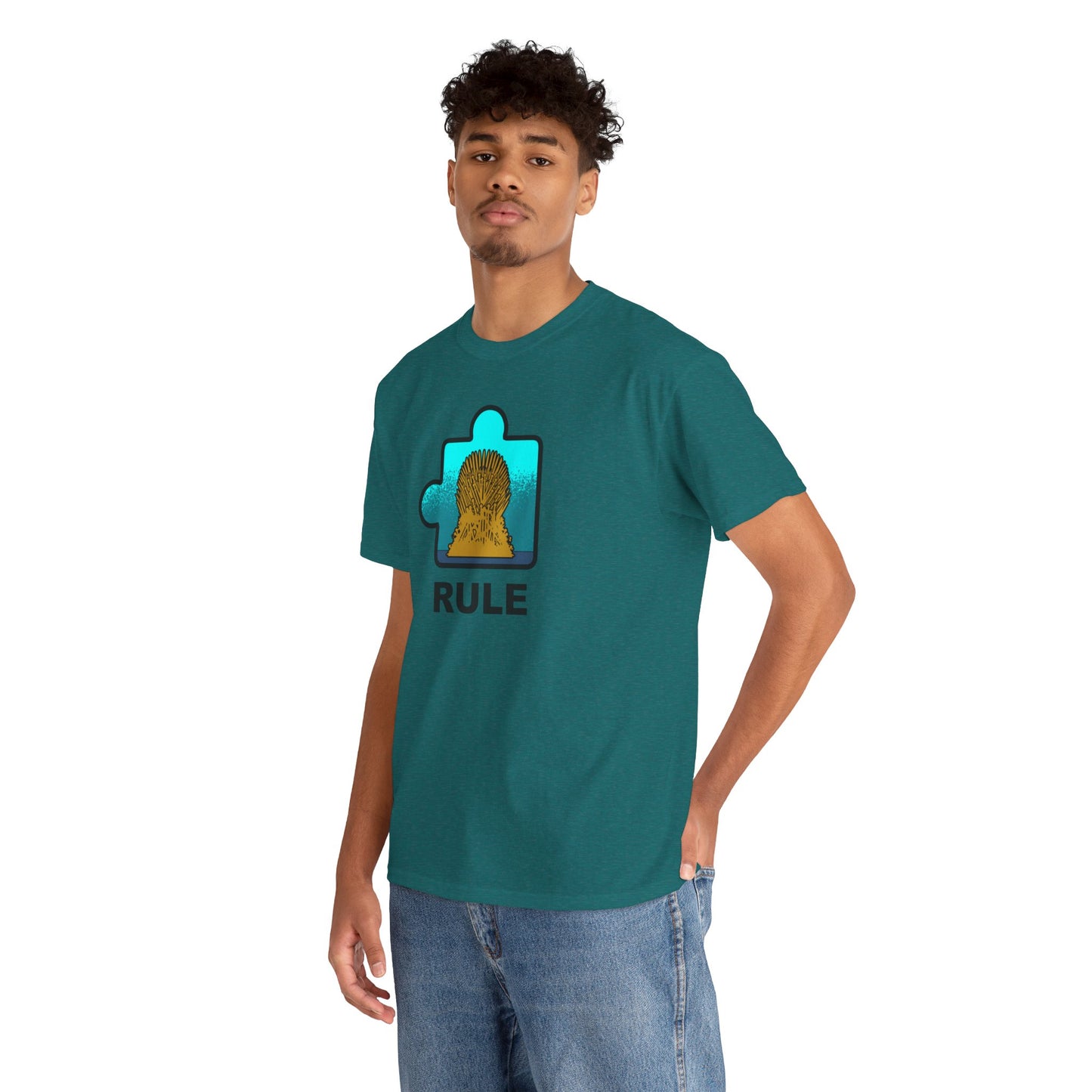 Throne Puzzle Piece T-Shirt – ‘Rule’ Graphic Tee – Unisex Heavy Cotton Shirt