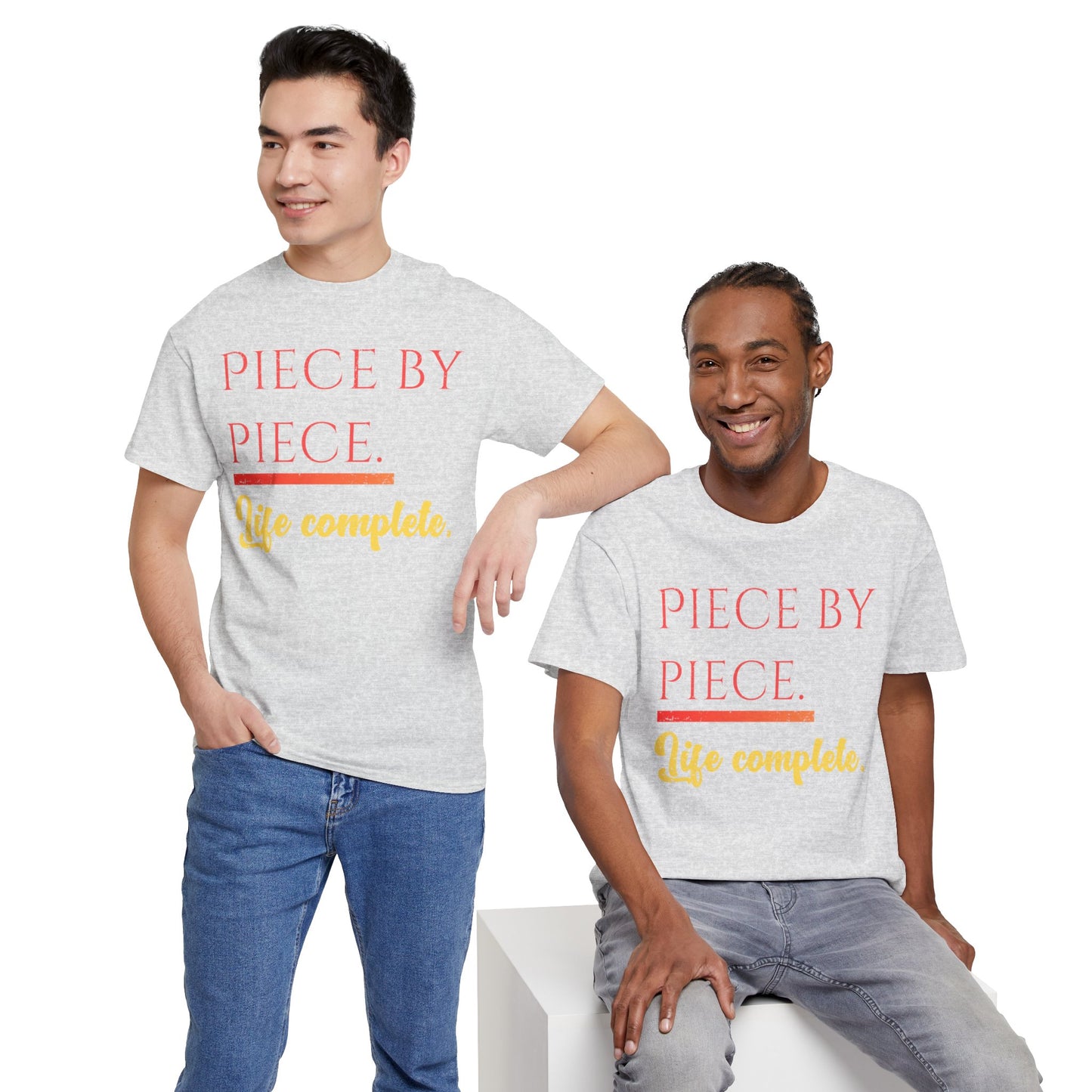 Piece by Piece Distressed T-Shirt – Life Complete Graphic Tee by Trash Cat Tee's