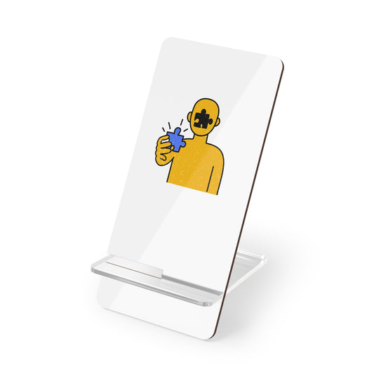 Distressed Style Smartphone Display Stand – Person Gazing at Puzzle Piece by Trash Cat Tee's