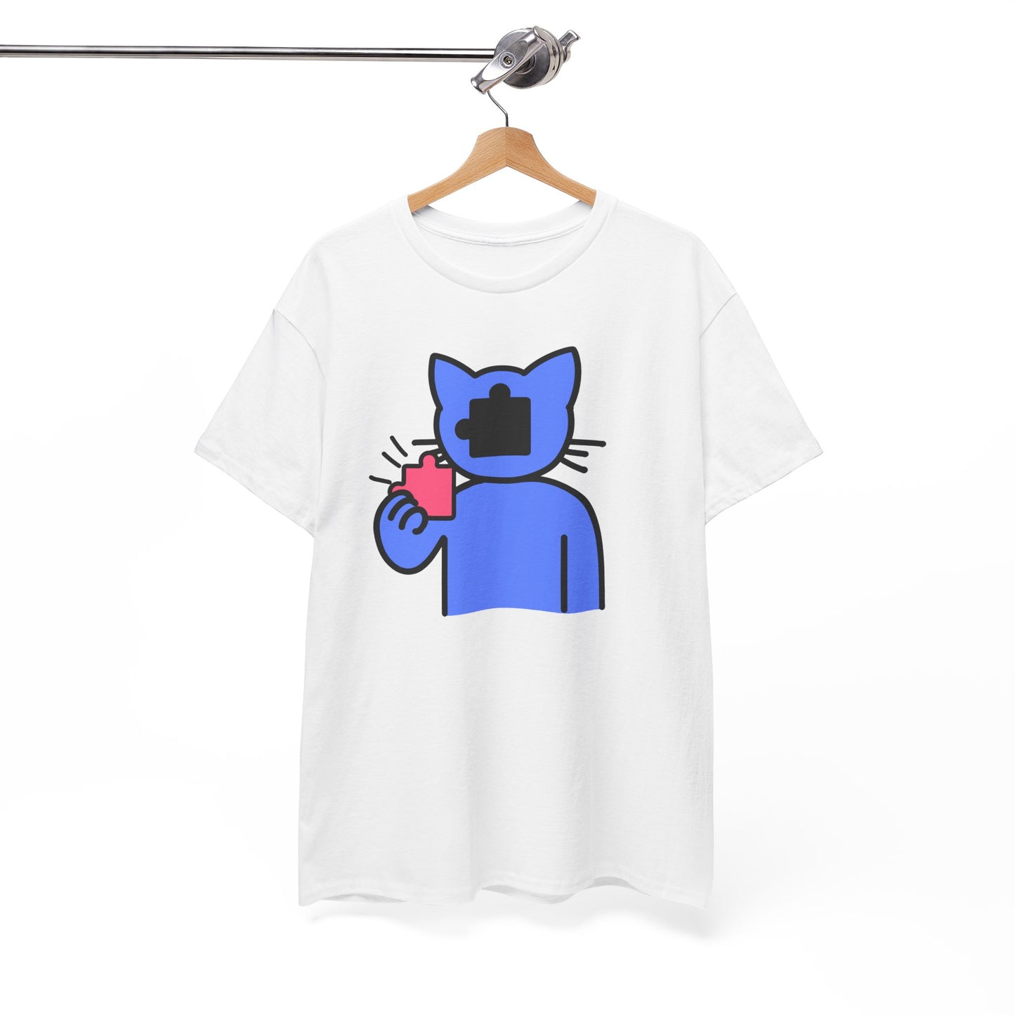 Cat Puzzle Piece T-Shirt – Life’s Journey Graphic Tee – Unisex Heavy Cotton Shirt – Find Your Missing Piece