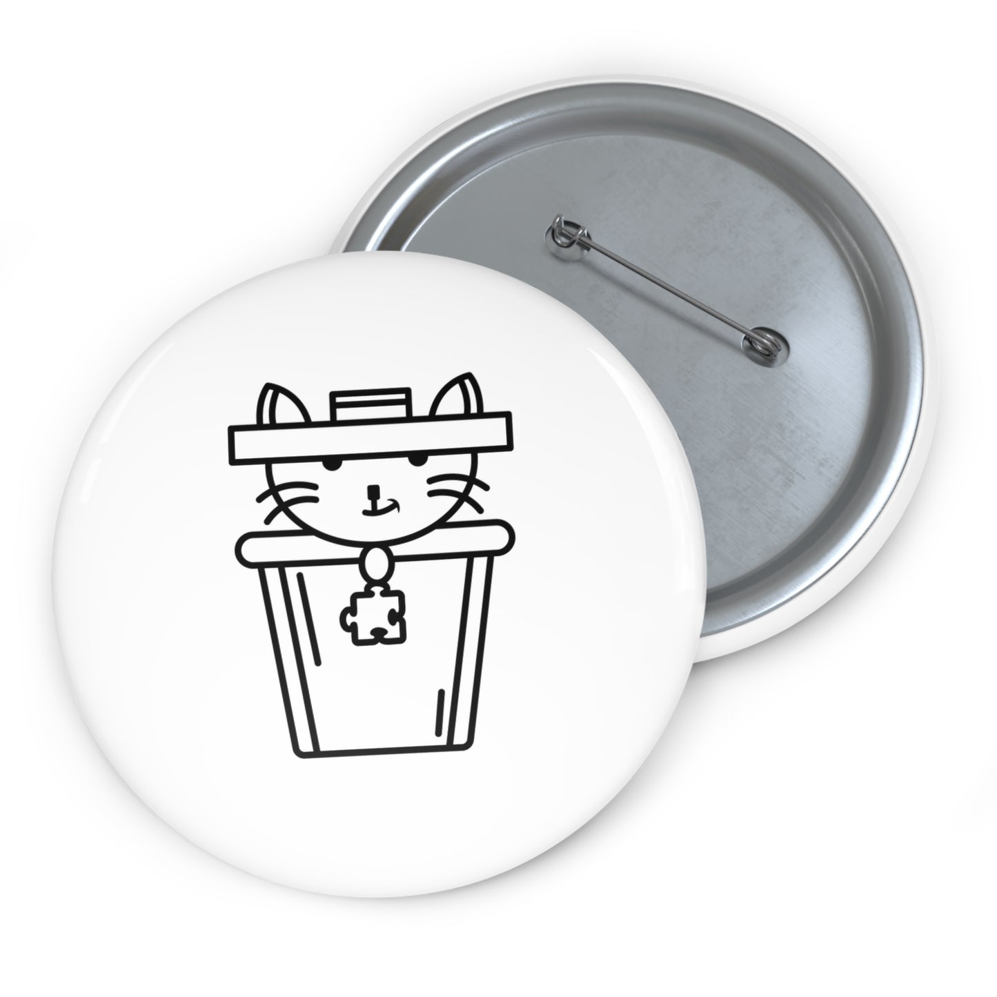 Custom Pin Buttons – Trash Cat Tee's Iconic Brand Logo