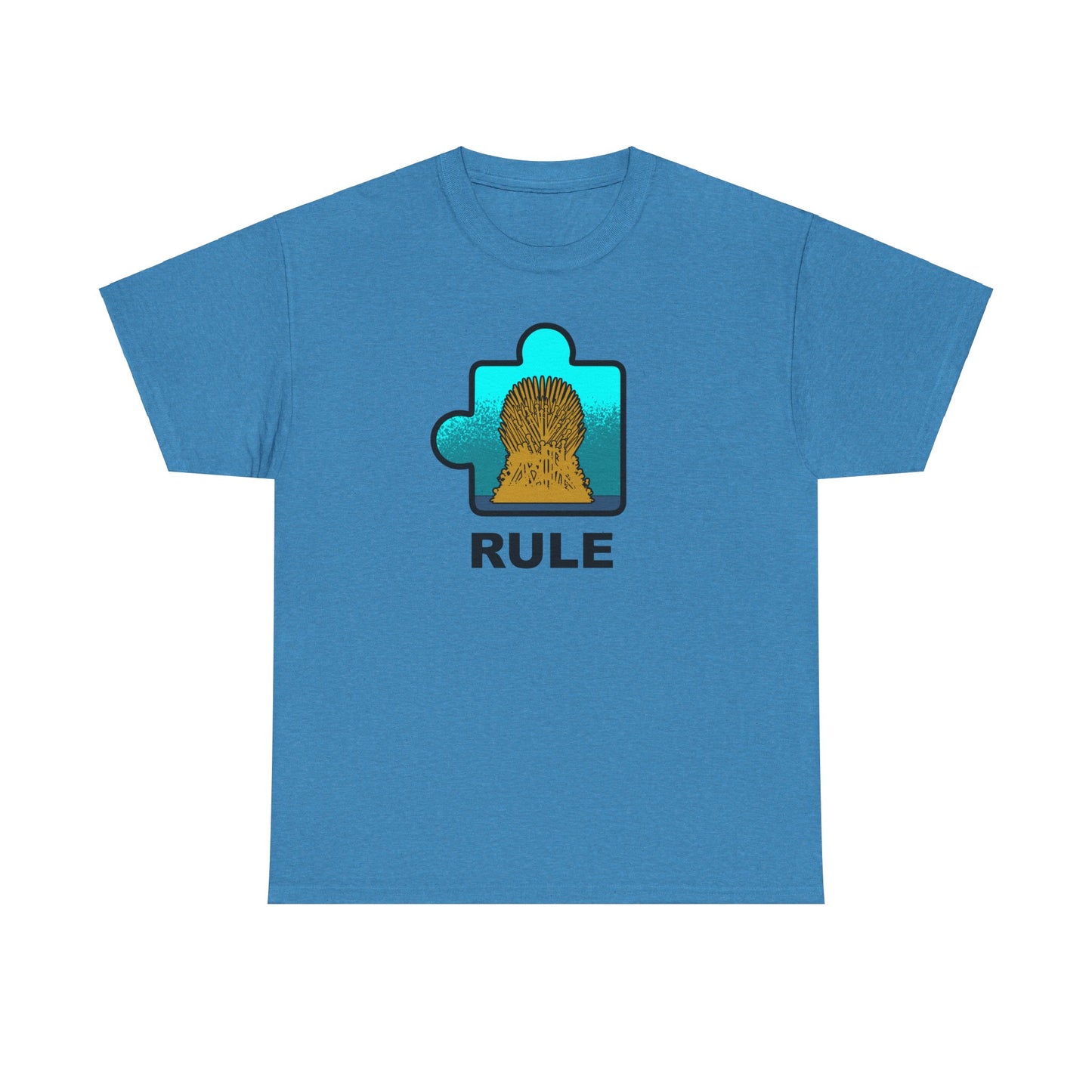 Throne Puzzle Piece T-Shirt – ‘Rule’ Graphic Tee – Unisex Heavy Cotton Shirt