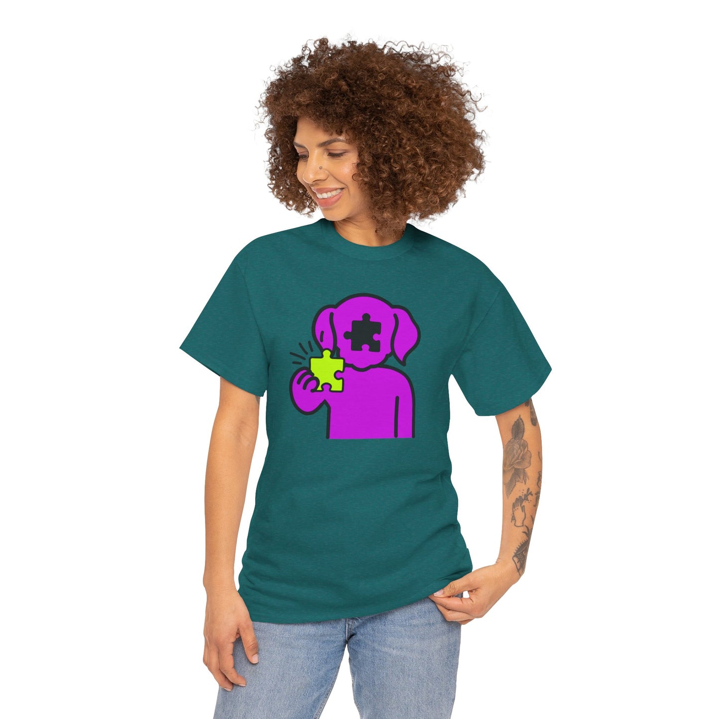 Dog Puzzle Piece T-Shirt – Life’s Journey Graphic Tee – Unisex Heavy Cotton Shirt – Find Your Missing Piece