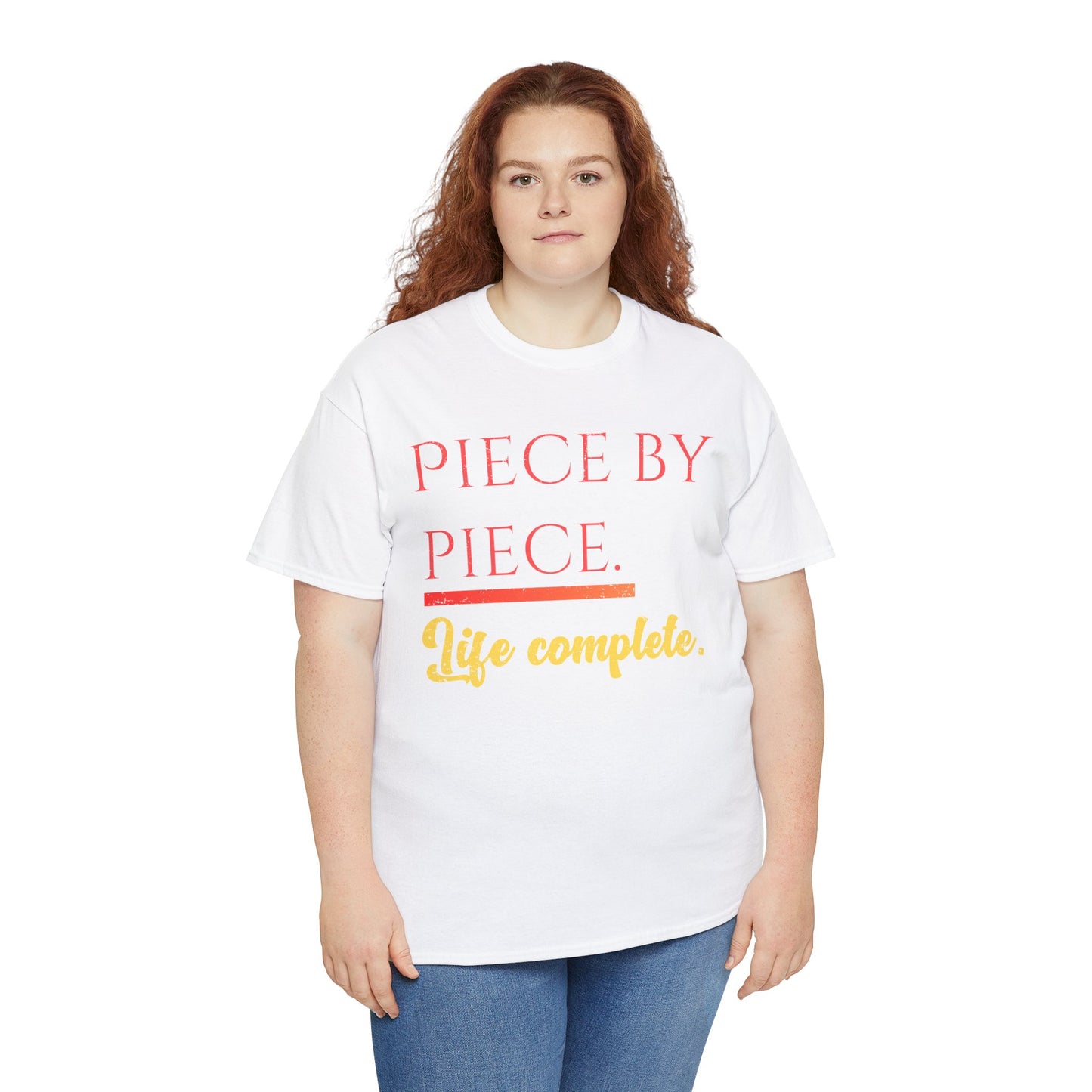 Piece by Piece Distressed T-Shirt – Life Complete Graphic Tee by Trash Cat Tee's