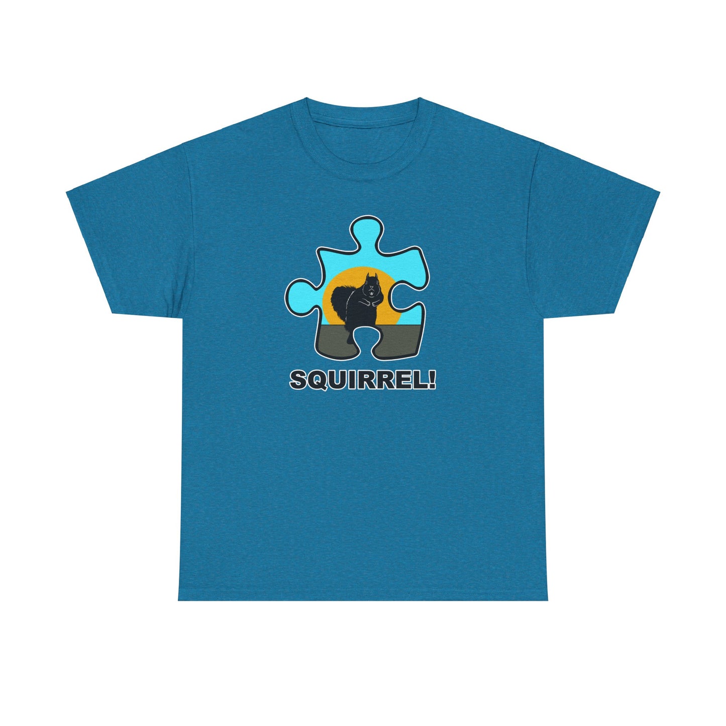Squirrel Puzzle Piece T-Shirt – Fun Wildlife Graphic Tee – Unisex Heavy Cotton Shirt