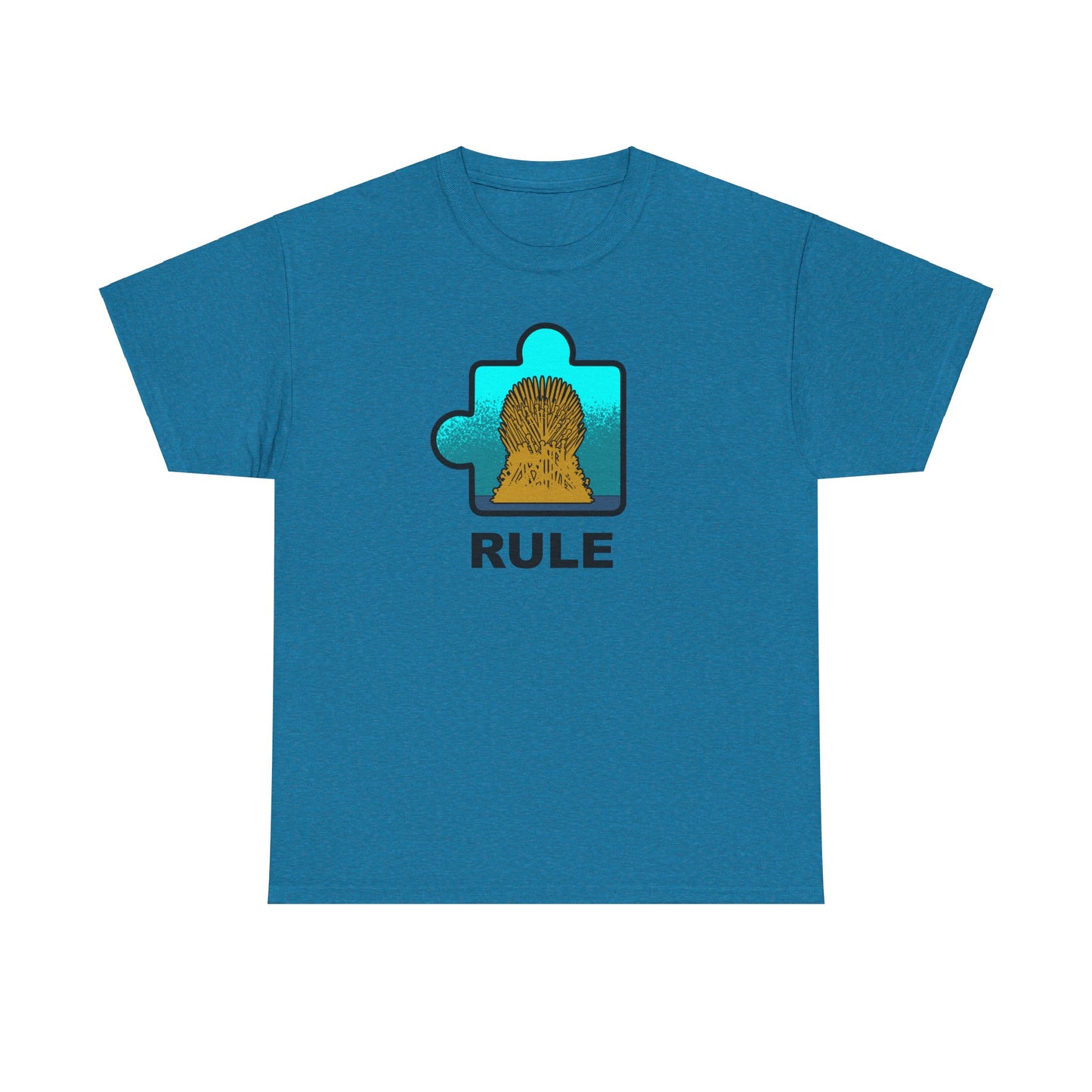 Throne Puzzle Piece T-Shirt – ‘Rule’ Graphic Tee – Unisex Heavy Cotton Shirt