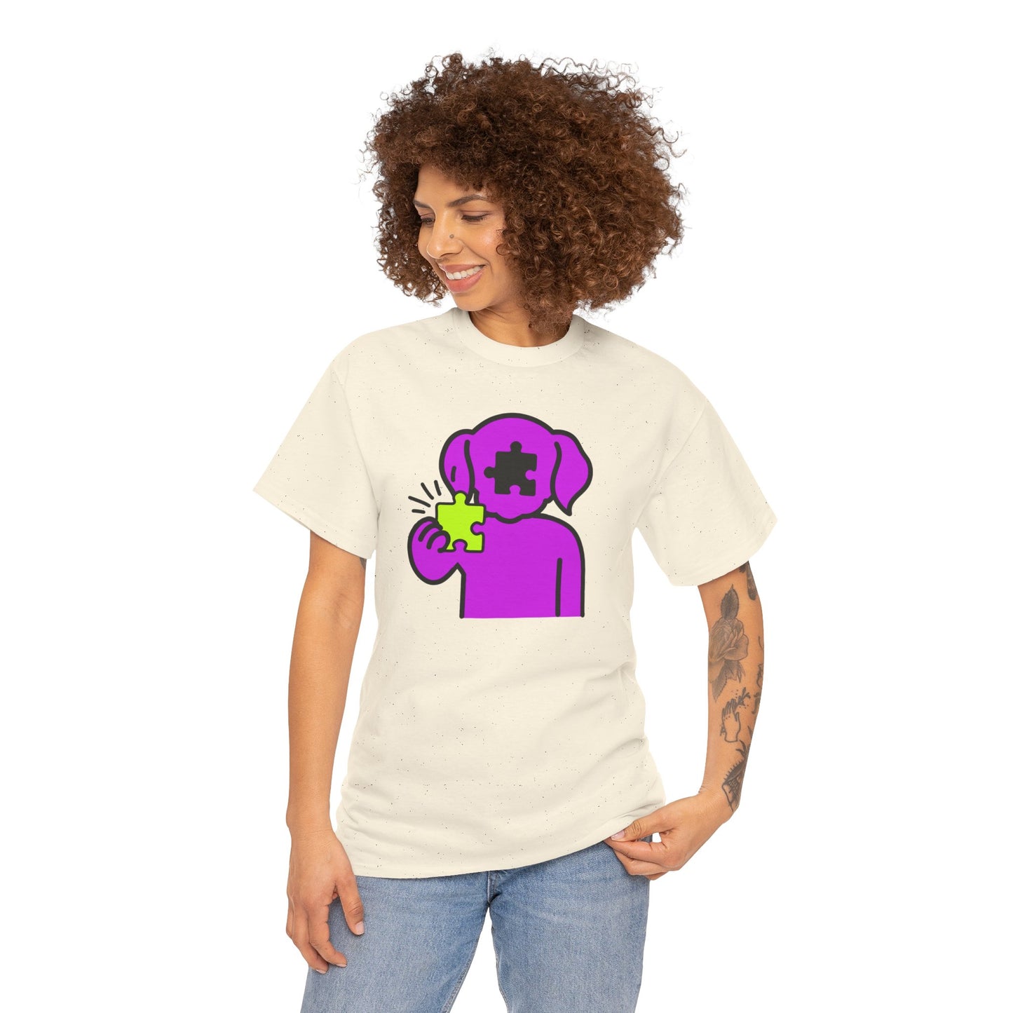 Dog Puzzle Piece T-Shirt – Life’s Journey Graphic Tee – Unisex Heavy Cotton Shirt – Find Your Missing Piece