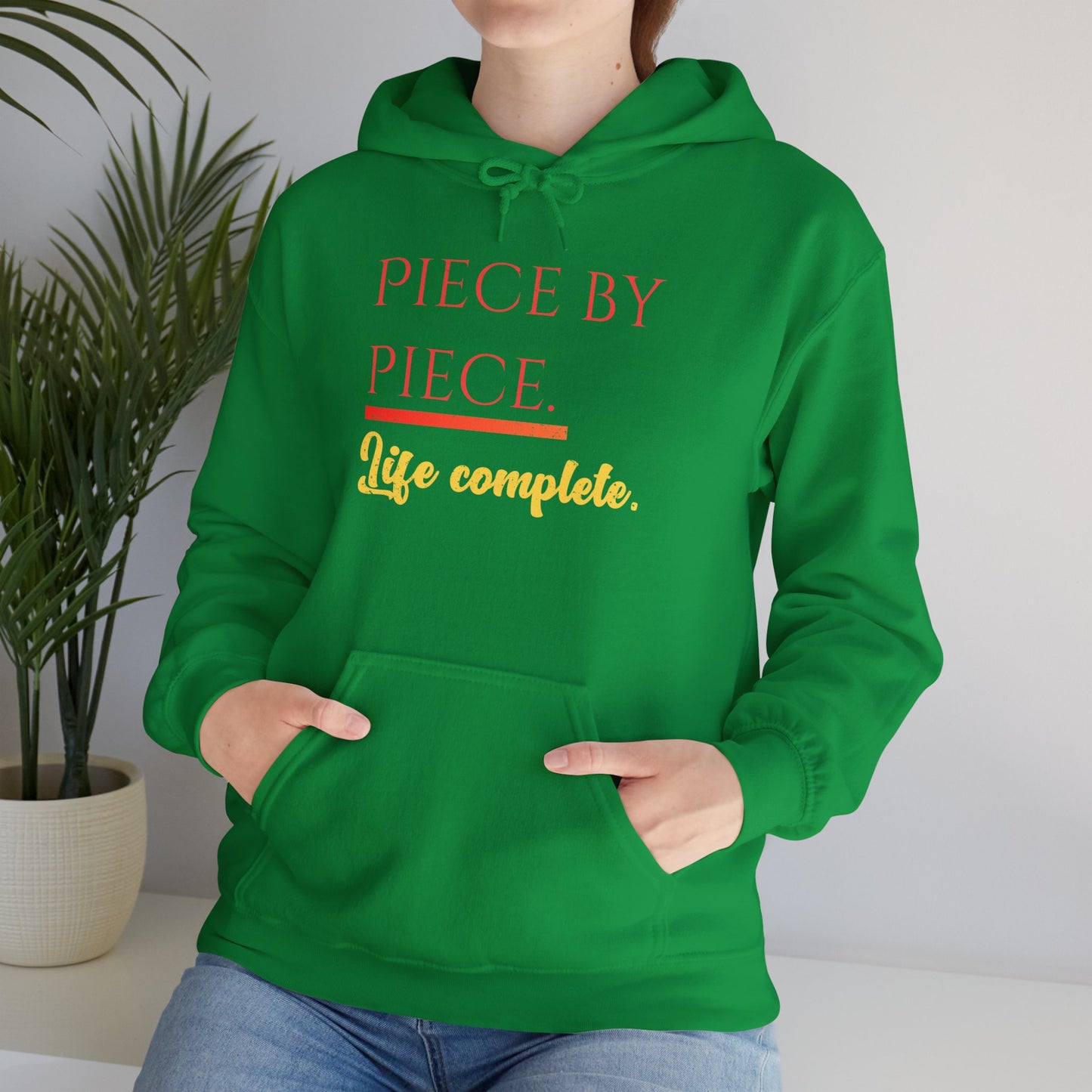 Piece by Piece Pullover Hoodie – Life Complete Distressed Sweatshirt