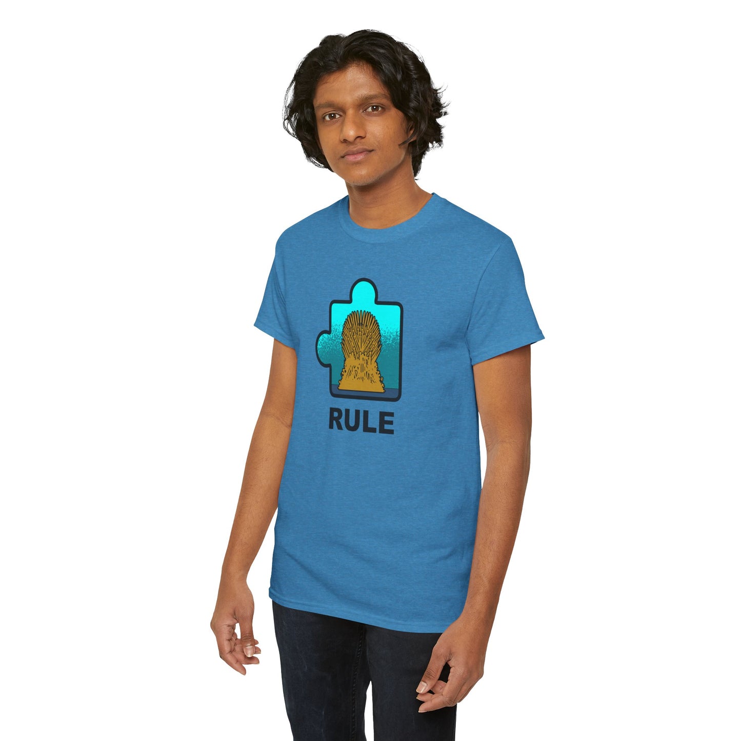 Throne Puzzle Piece T-Shirt – ‘Rule’ Graphic Tee – Unisex Heavy Cotton Shirt