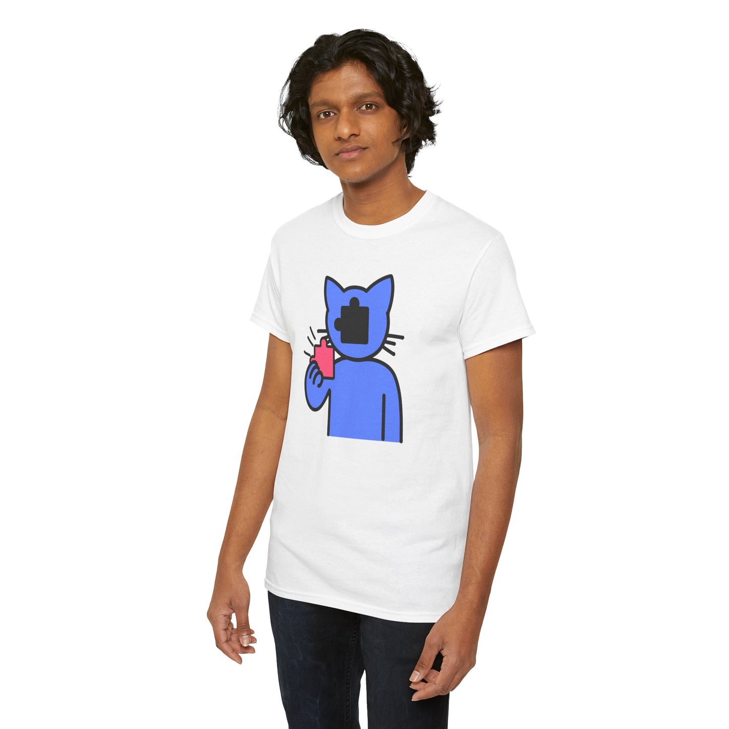 Cat Puzzle Piece T-Shirt – Life’s Journey Graphic Tee – Unisex Heavy Cotton Shirt – Find Your Missing Piece