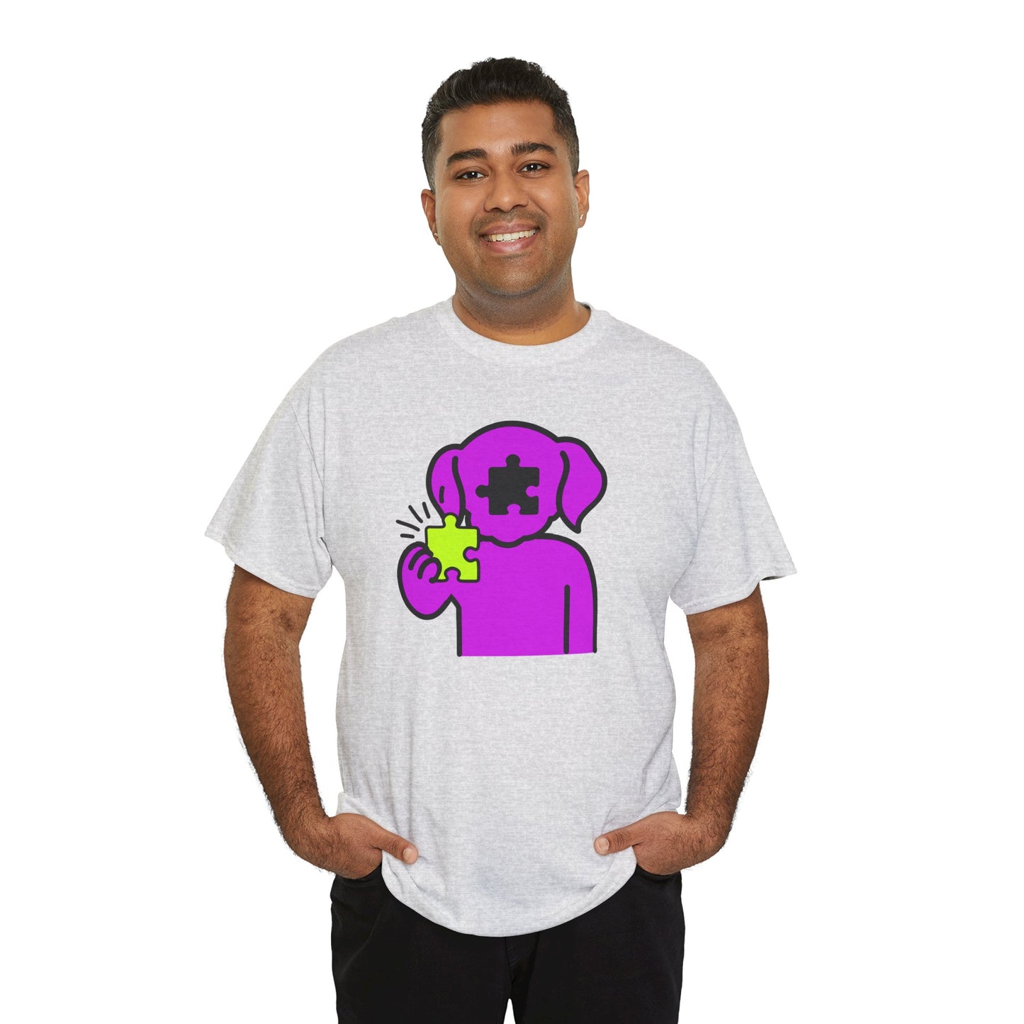 Dog Puzzle Piece T-Shirt – Life’s Journey Graphic Tee – Unisex Heavy Cotton Shirt – Find Your Missing Piece