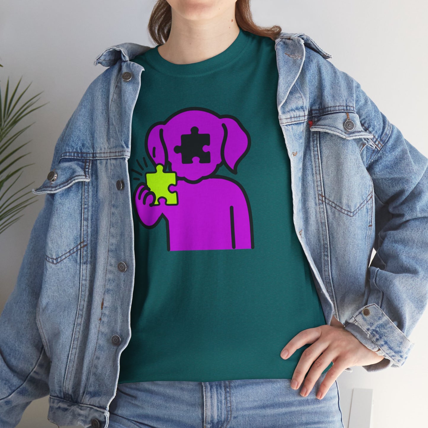 Dog Puzzle Piece T-Shirt – Life’s Journey Graphic Tee – Unisex Heavy Cotton Shirt – Find Your Missing Piece