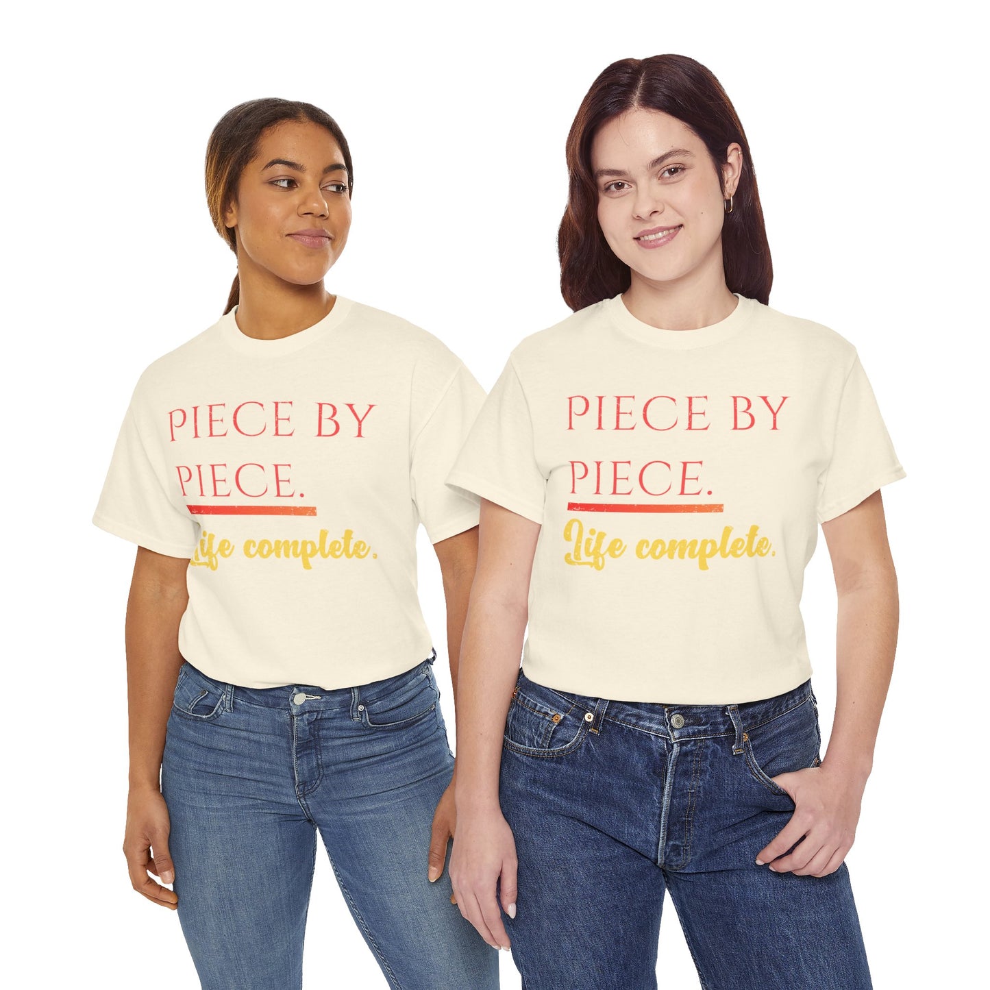 Piece by Piece Distressed T-Shirt – Life Complete Graphic Tee by Trash Cat Tee's