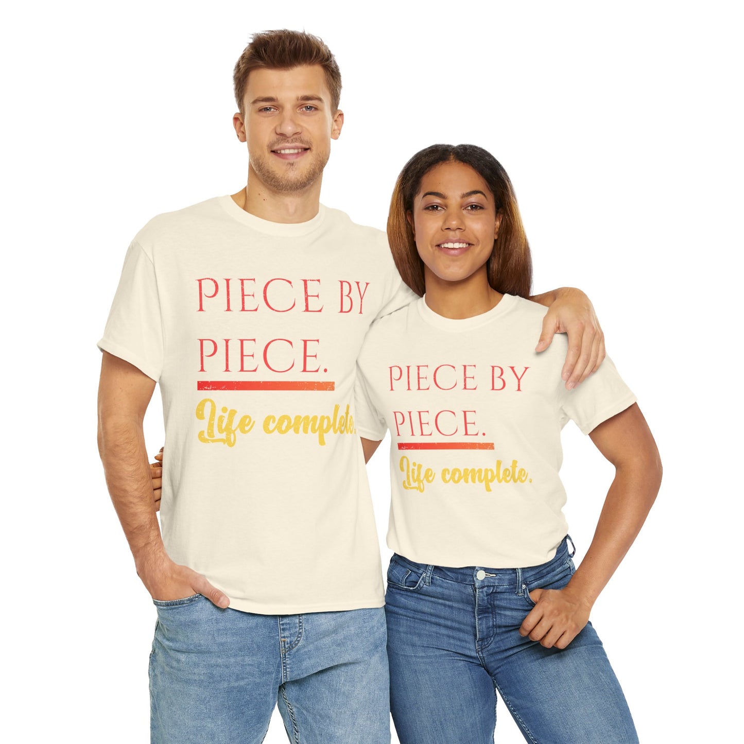 Piece by Piece Distressed T-Shirt – Life Complete Graphic Tee by Trash Cat Tee's