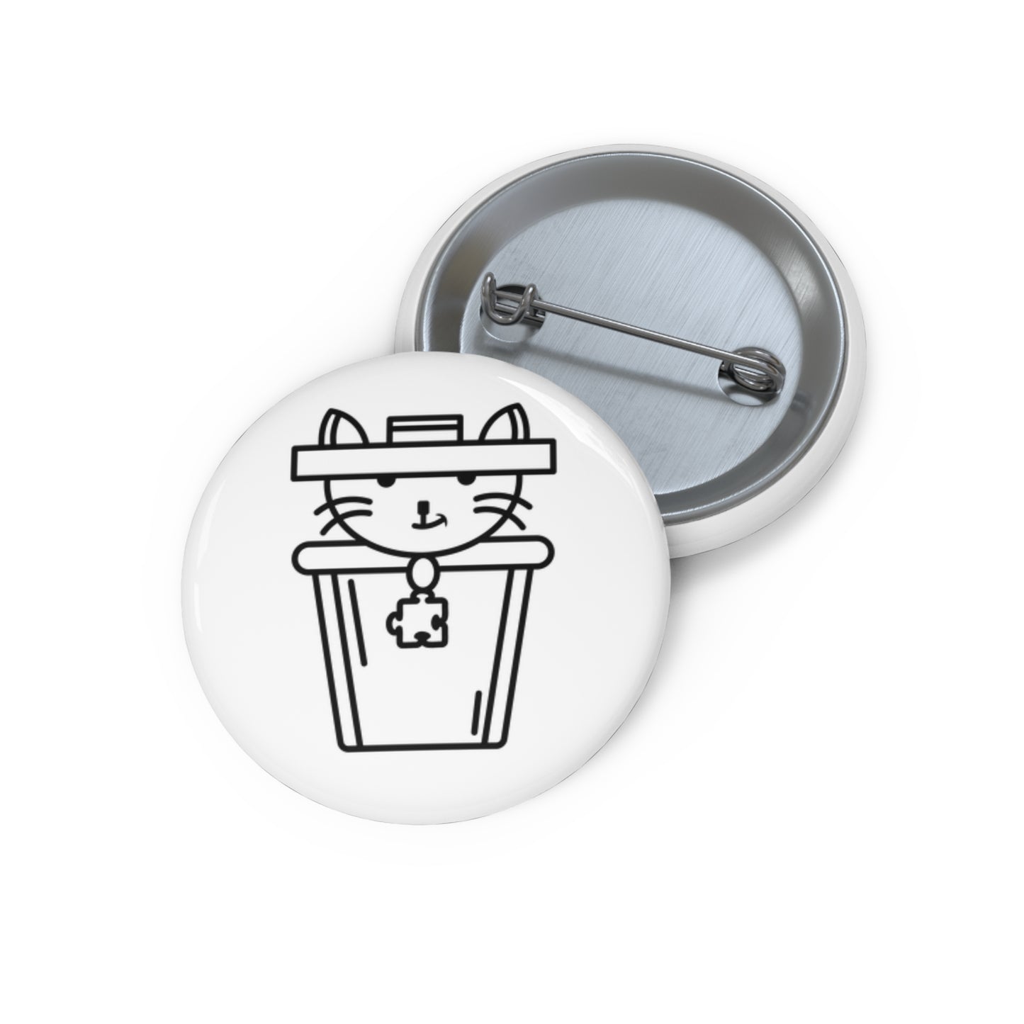 Custom Pin Buttons – Trash Cat Tee's Iconic Brand Logo