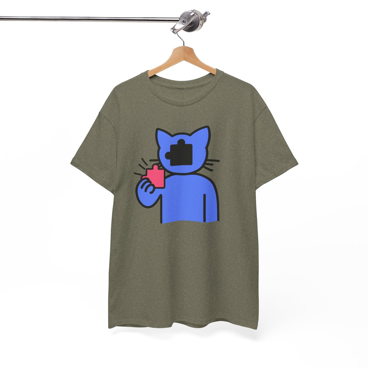 Cat Puzzle Piece T-Shirt – Life’s Journey Graphic Tee – Unisex Heavy Cotton Shirt – Find Your Missing Piece