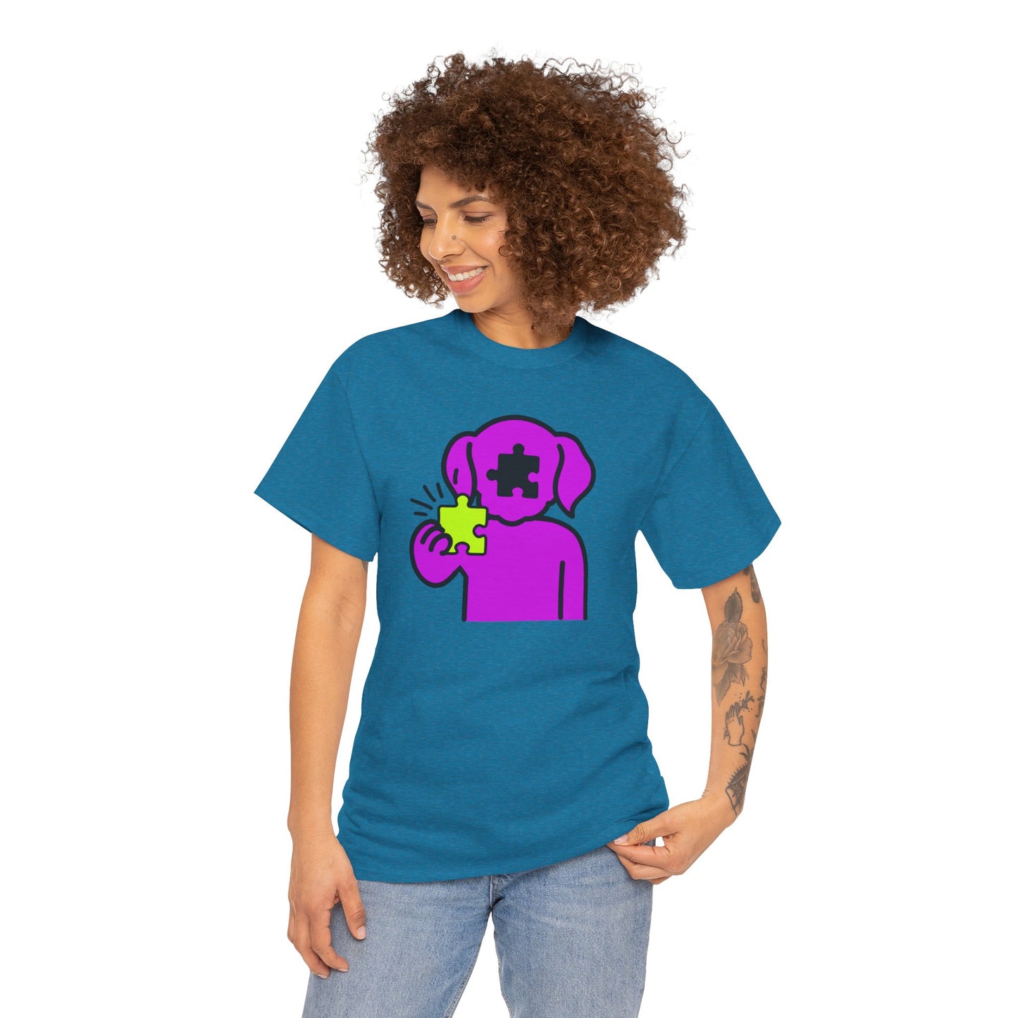 Dog Puzzle Piece T-Shirt – Life’s Journey Graphic Tee – Unisex Heavy Cotton Shirt – Find Your Missing Piece