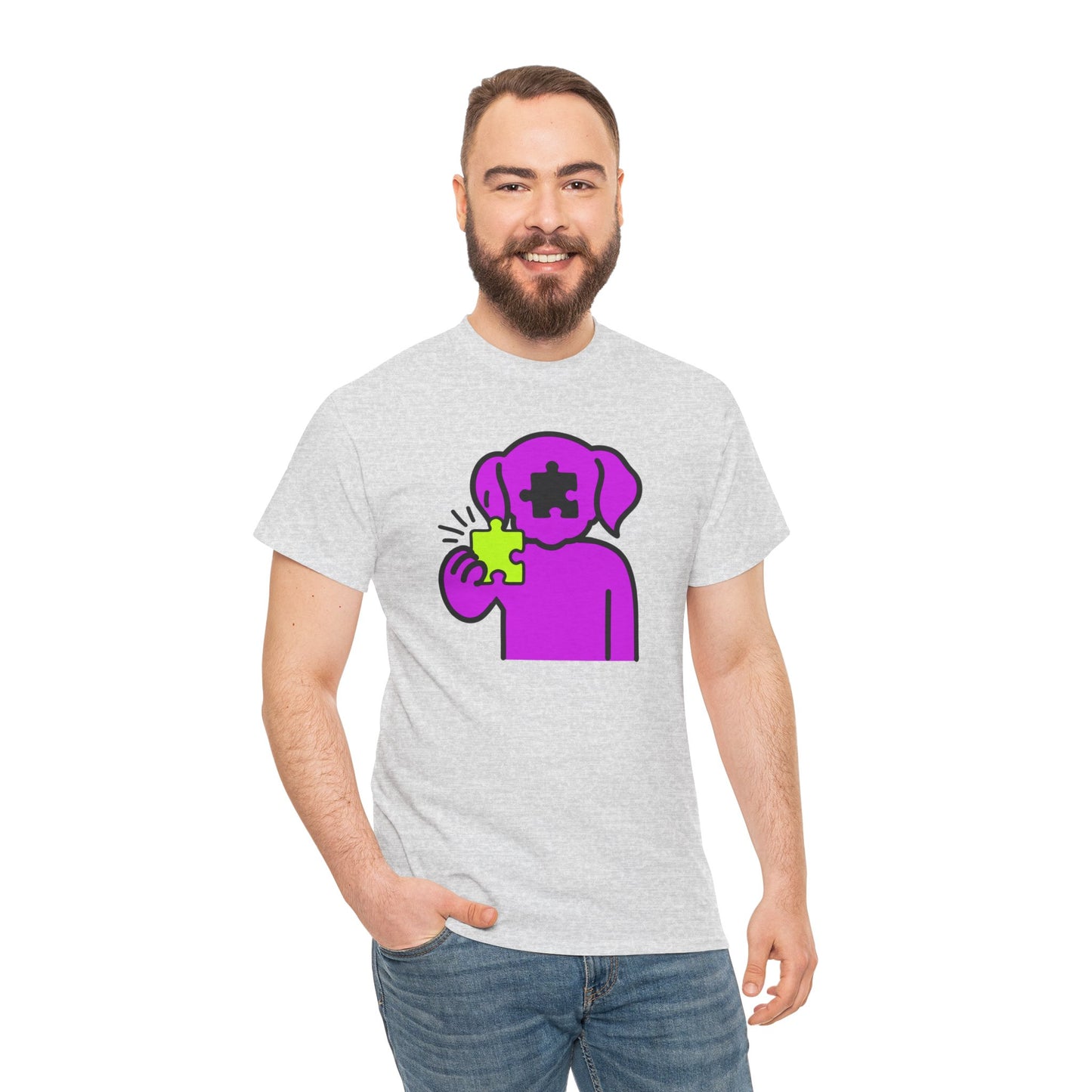 Dog Puzzle Piece T-Shirt – Life’s Journey Graphic Tee – Unisex Heavy Cotton Shirt – Find Your Missing Piece