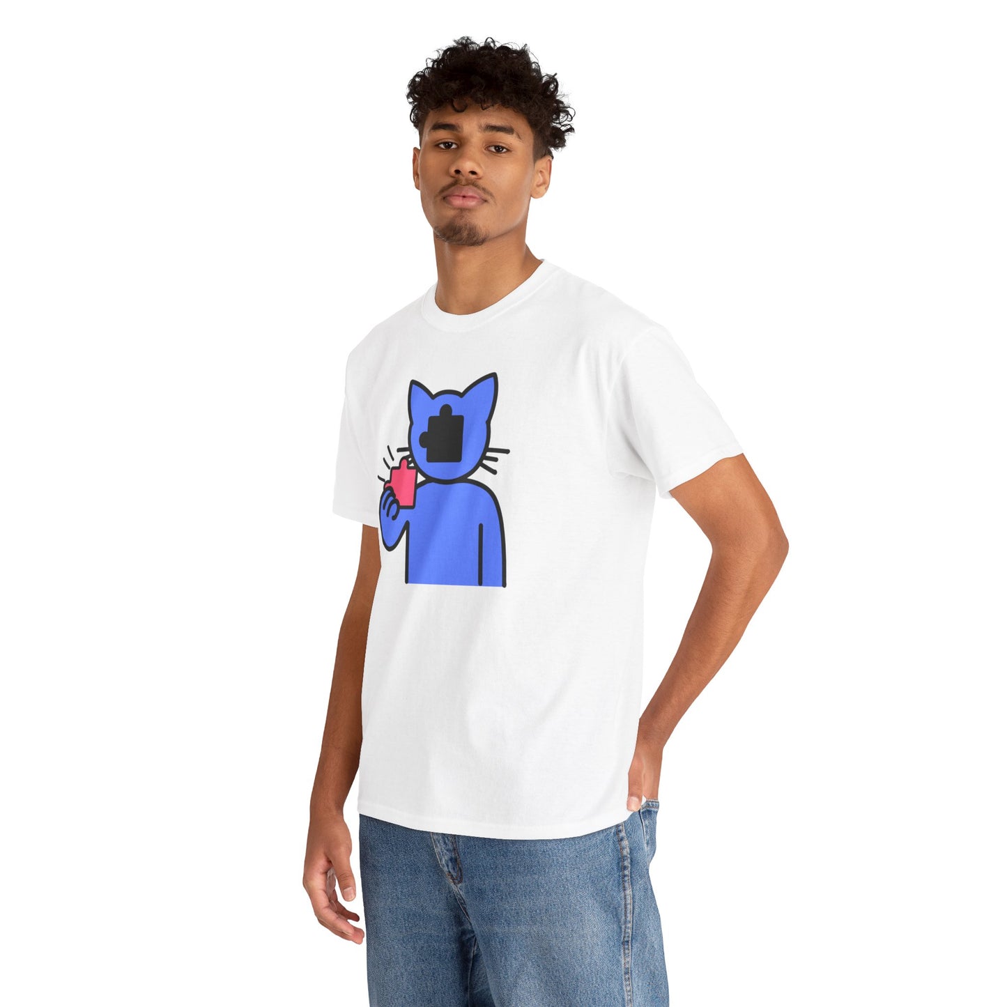 Cat Puzzle Piece T-Shirt – Life’s Journey Graphic Tee – Unisex Heavy Cotton Shirt – Find Your Missing Piece