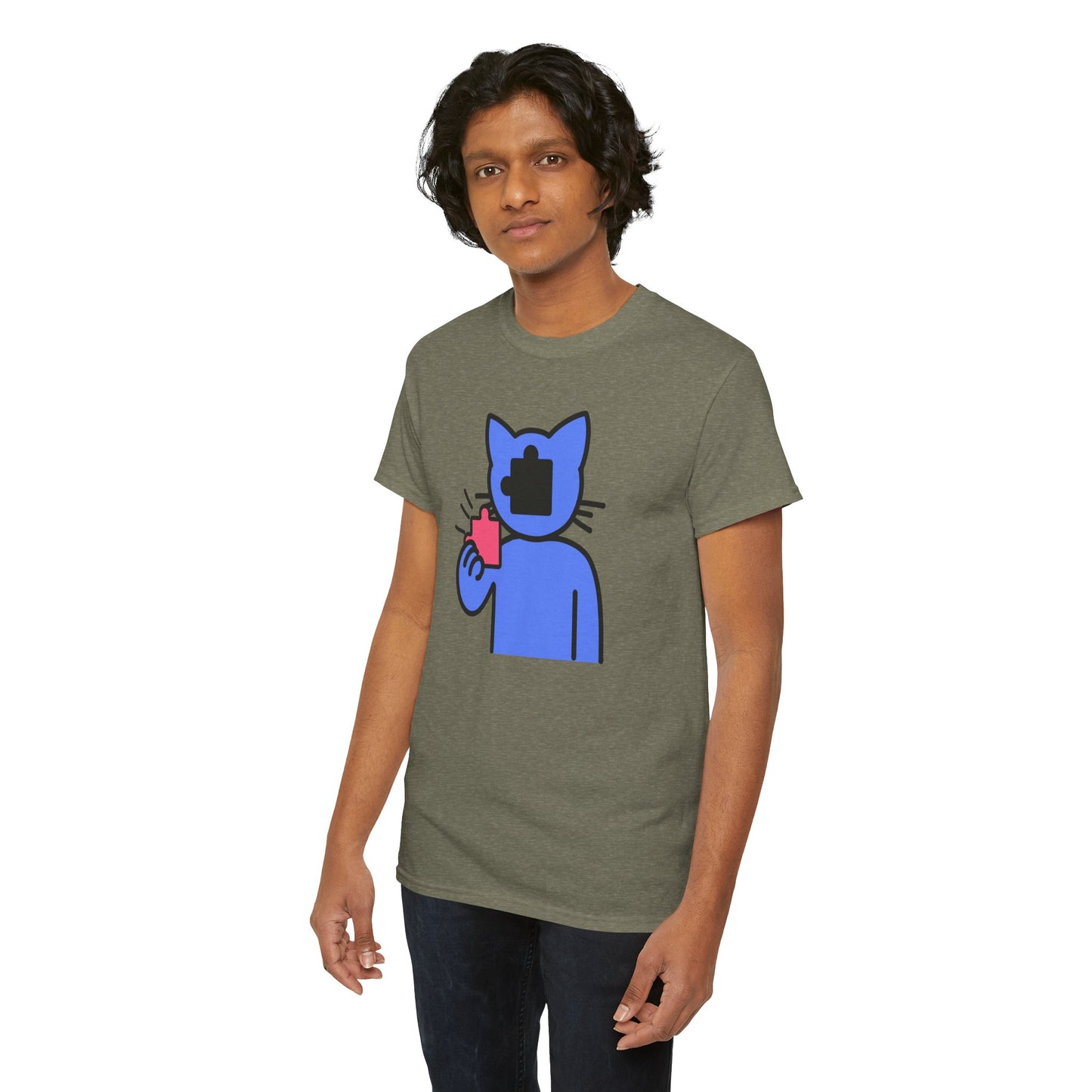 Cat Puzzle Piece T-Shirt – Life’s Journey Graphic Tee – Unisex Heavy Cotton Shirt – Find Your Missing Piece