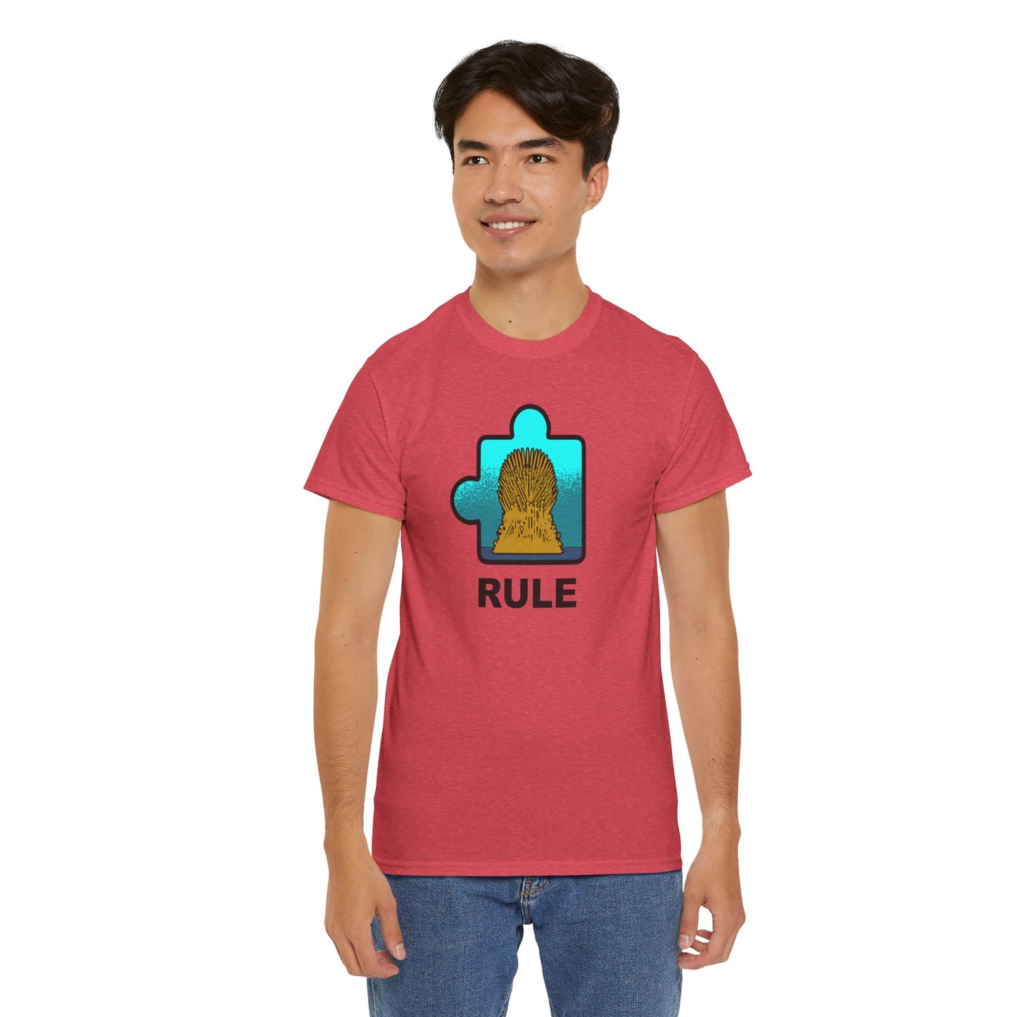 Throne Puzzle Piece T-Shirt – ‘Rule’ Graphic Tee – Unisex Heavy Cotton Shirt