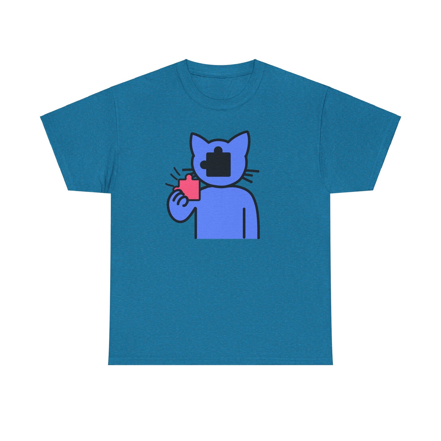 Cat Puzzle Piece T-Shirt – Life’s Journey Graphic Tee – Unisex Heavy Cotton Shirt – Find Your Missing Piece