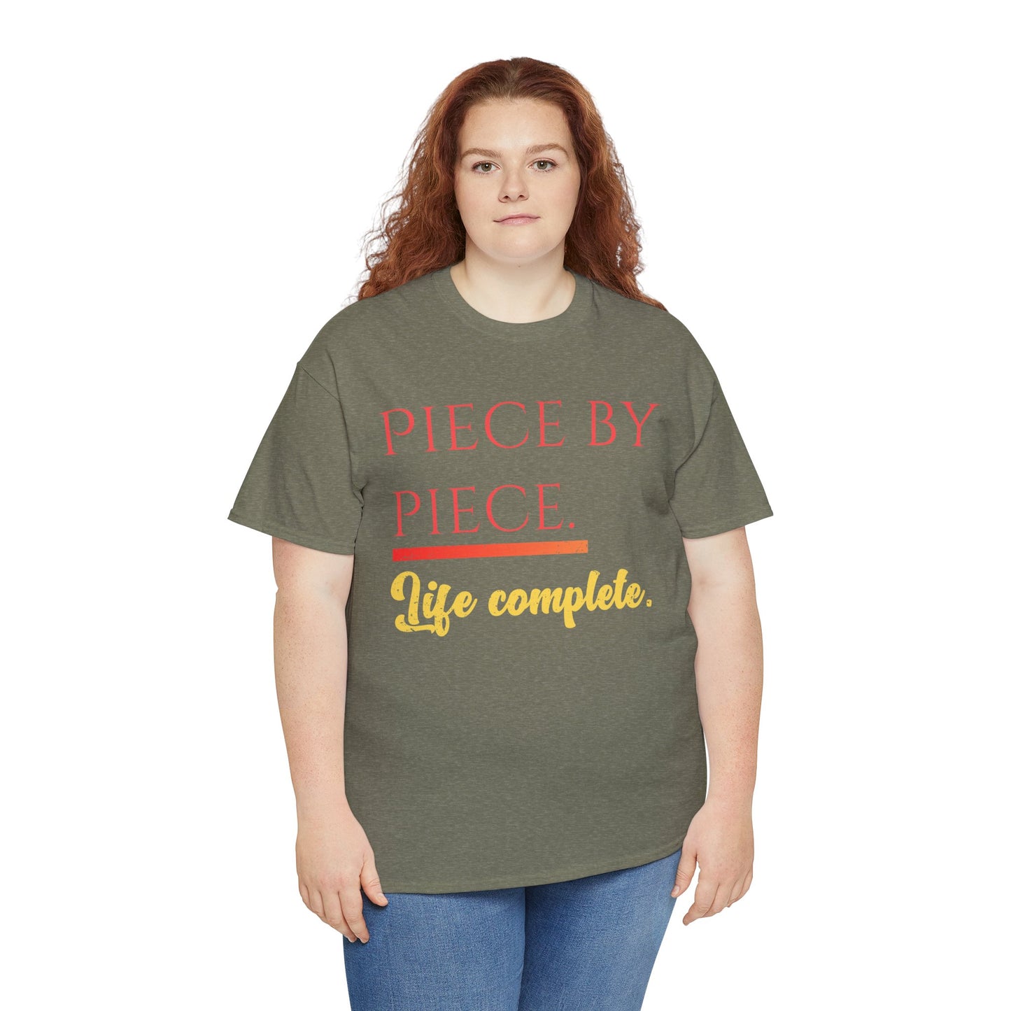 Piece by Piece Distressed T-Shirt – Life Complete Graphic Tee by Trash Cat Tee's