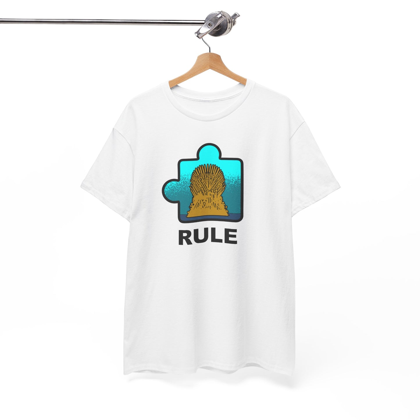 Throne Puzzle Piece T-Shirt – ‘Rule’ Graphic Tee – Unisex Heavy Cotton Shirt