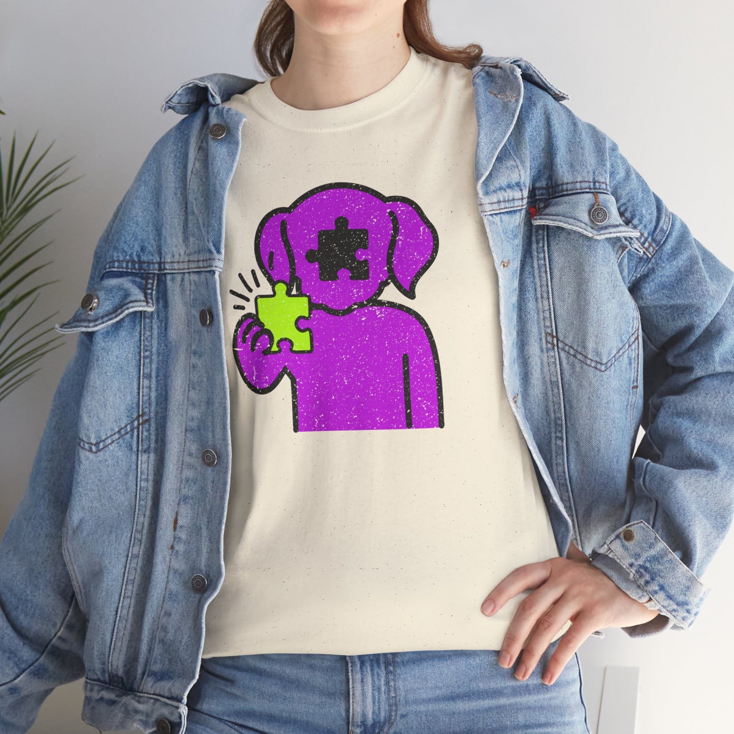 Dog Puzzle Piece T-Shirt – Life’s Epic Journey Distressed Graphic Tee – Unisex Heavy Cotton Shirt – Mix & Match to Create Your Own Unique Style