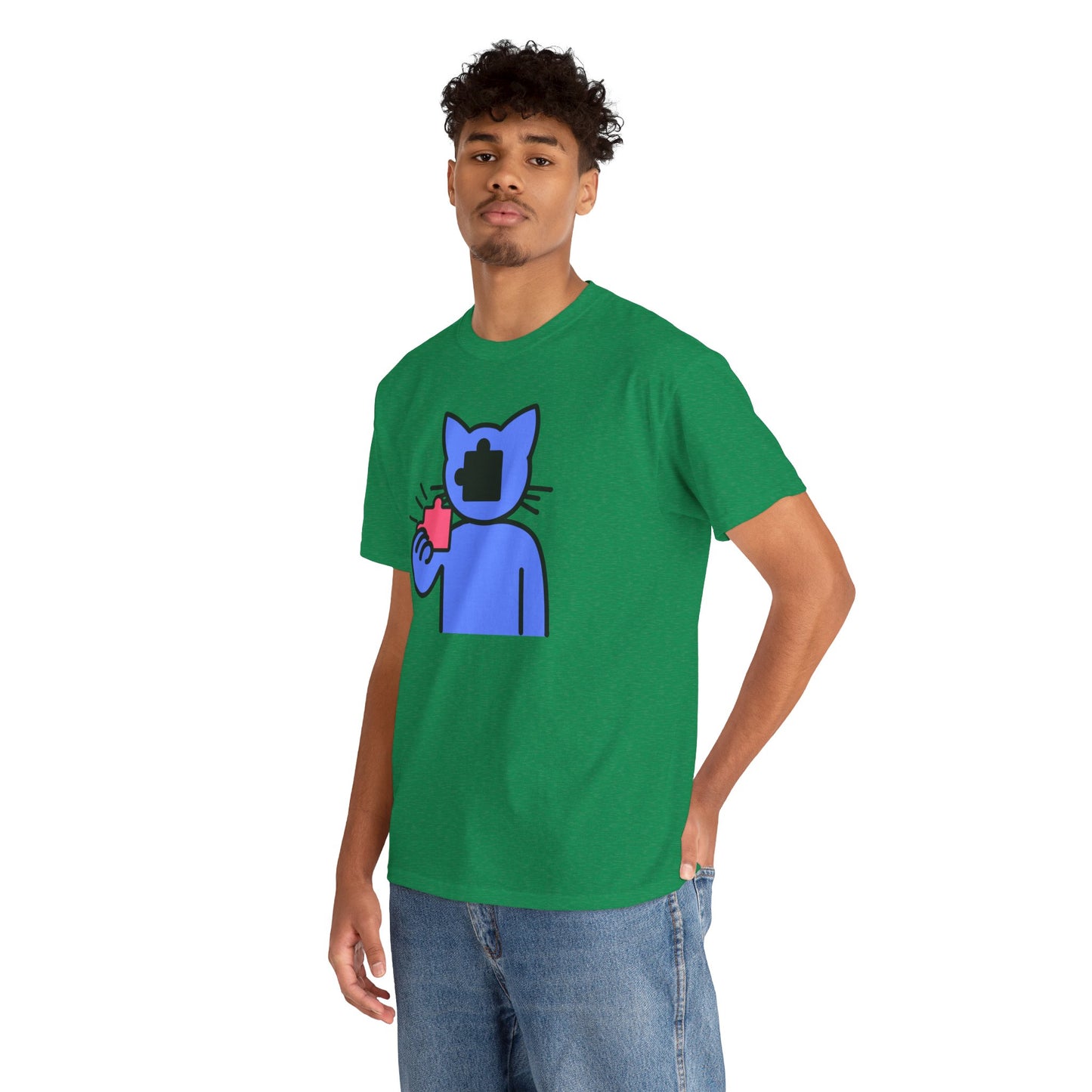 Cat Puzzle Piece T-Shirt – Life’s Journey Graphic Tee – Unisex Heavy Cotton Shirt – Find Your Missing Piece