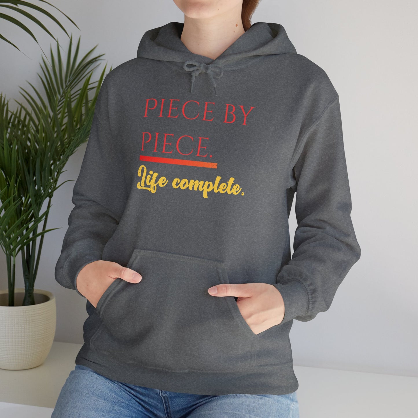 Piece by Piece Pullover Hoodie – Life Complete Distressed Sweatshirt