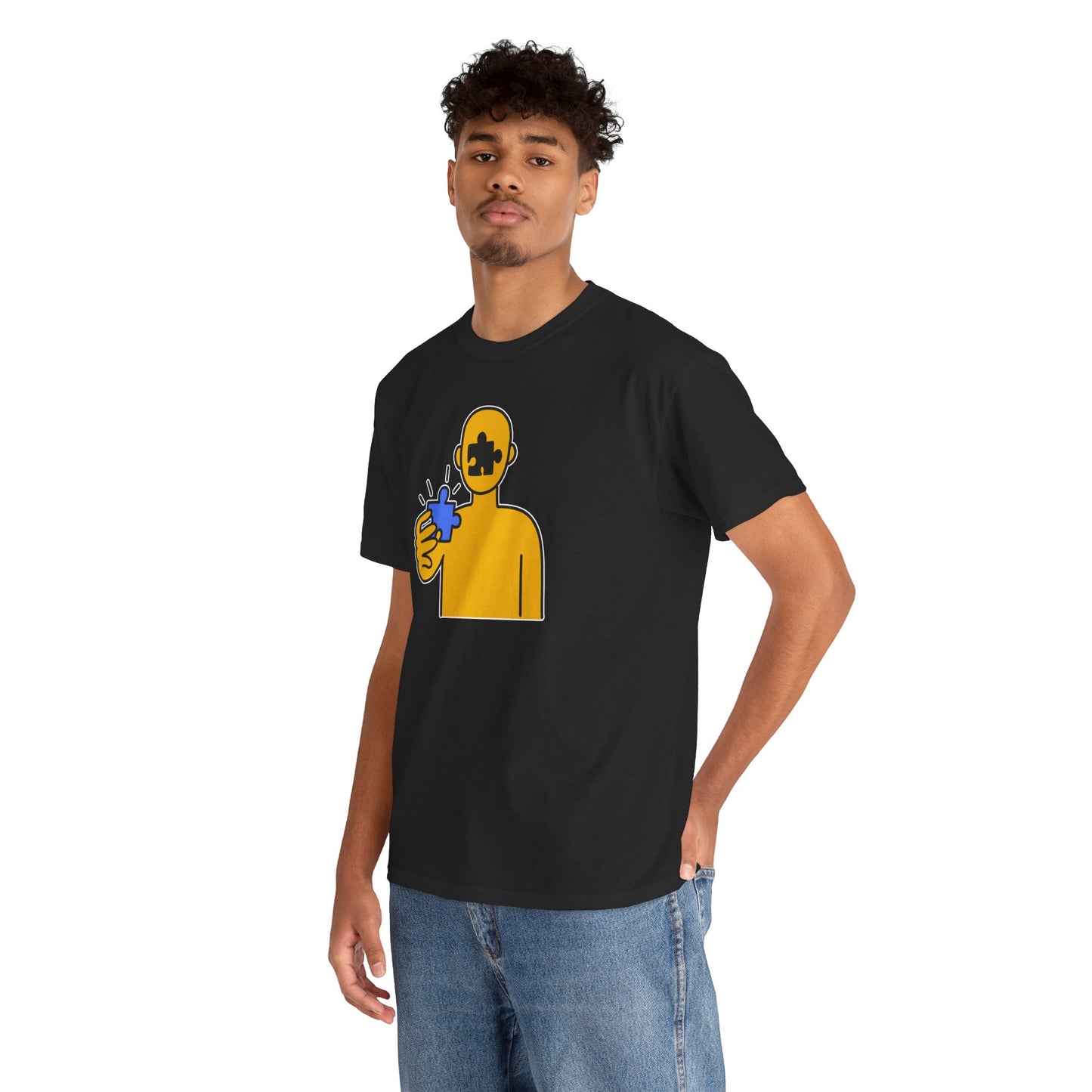 Human Puzzle Piece T-Shirt – Thoughtful Non-Distressed Design – Unisex Heavy Cotton Shirt for Life’s Journey